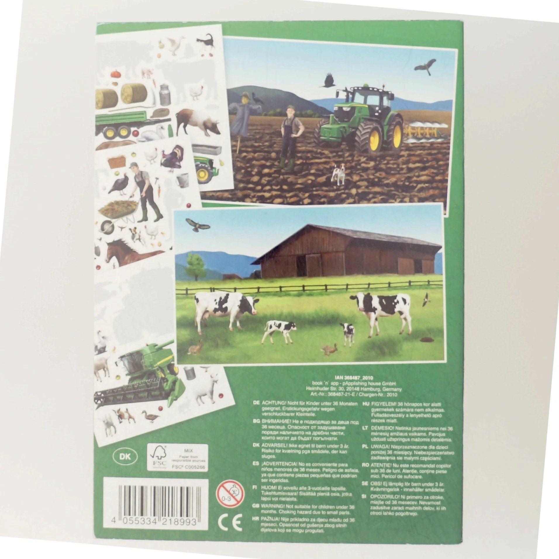Klistermærkebog med bondegårdstema