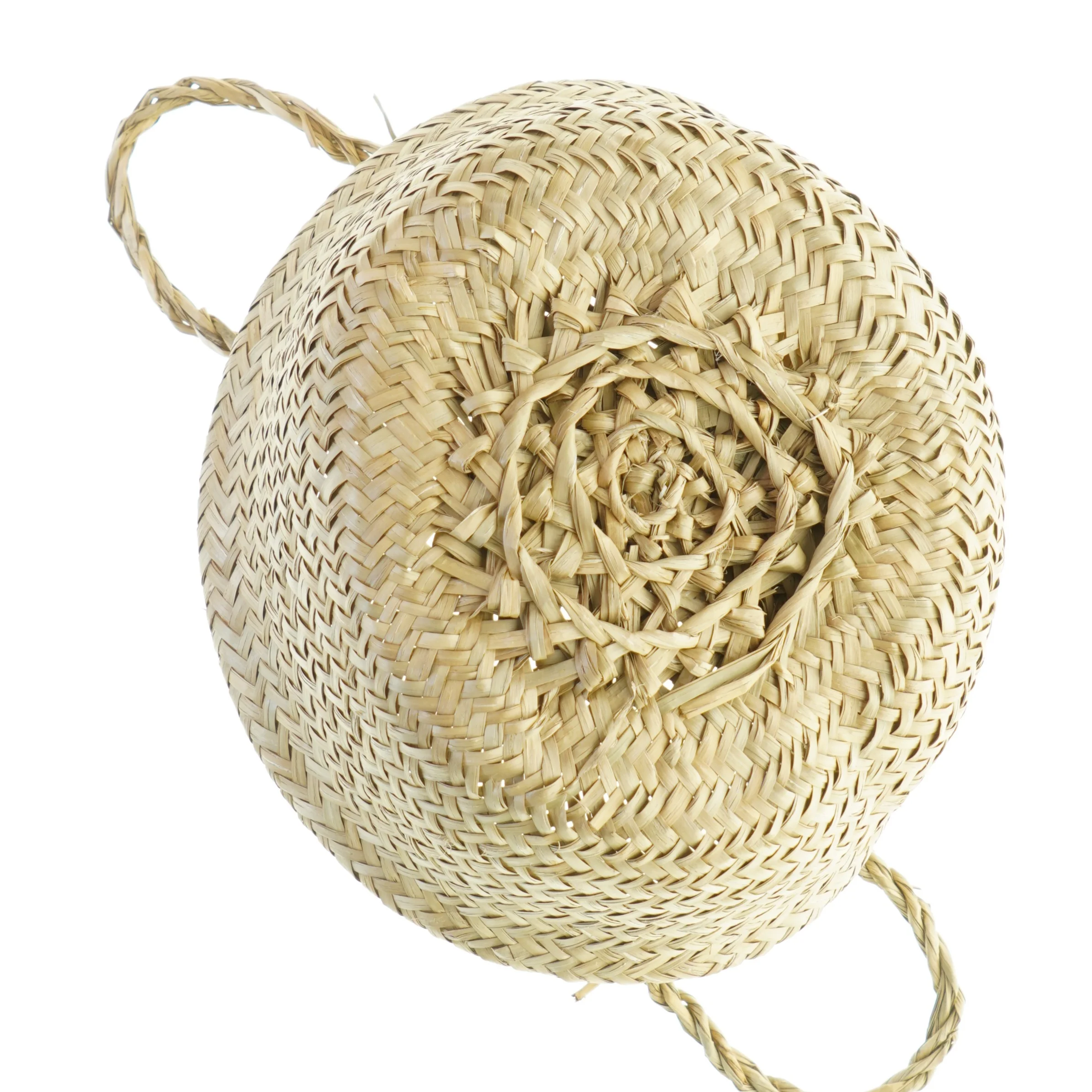Flettet kurv med låg (str. 22x13 cm)