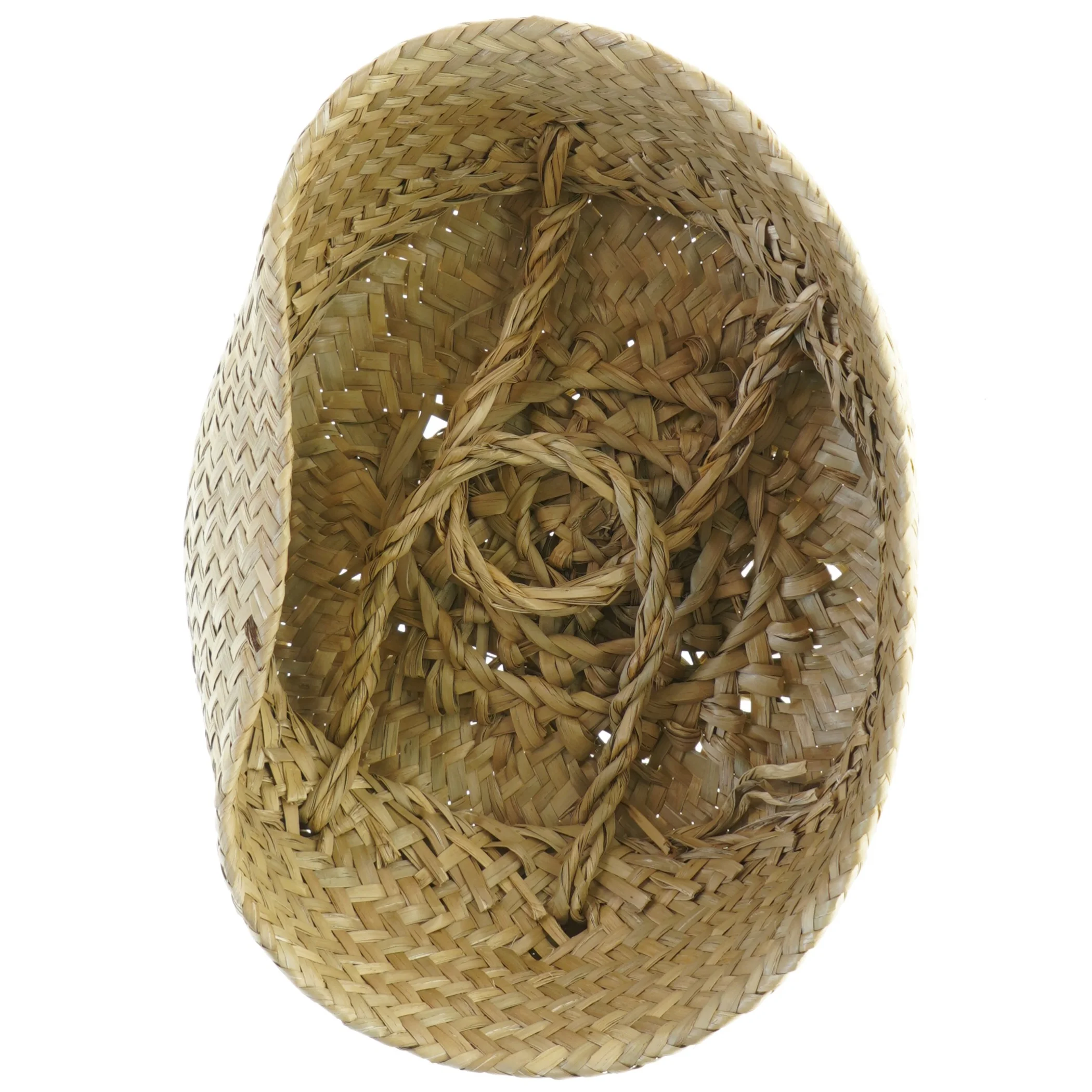 Flettet kurv med låg (str. 22x13 cm)