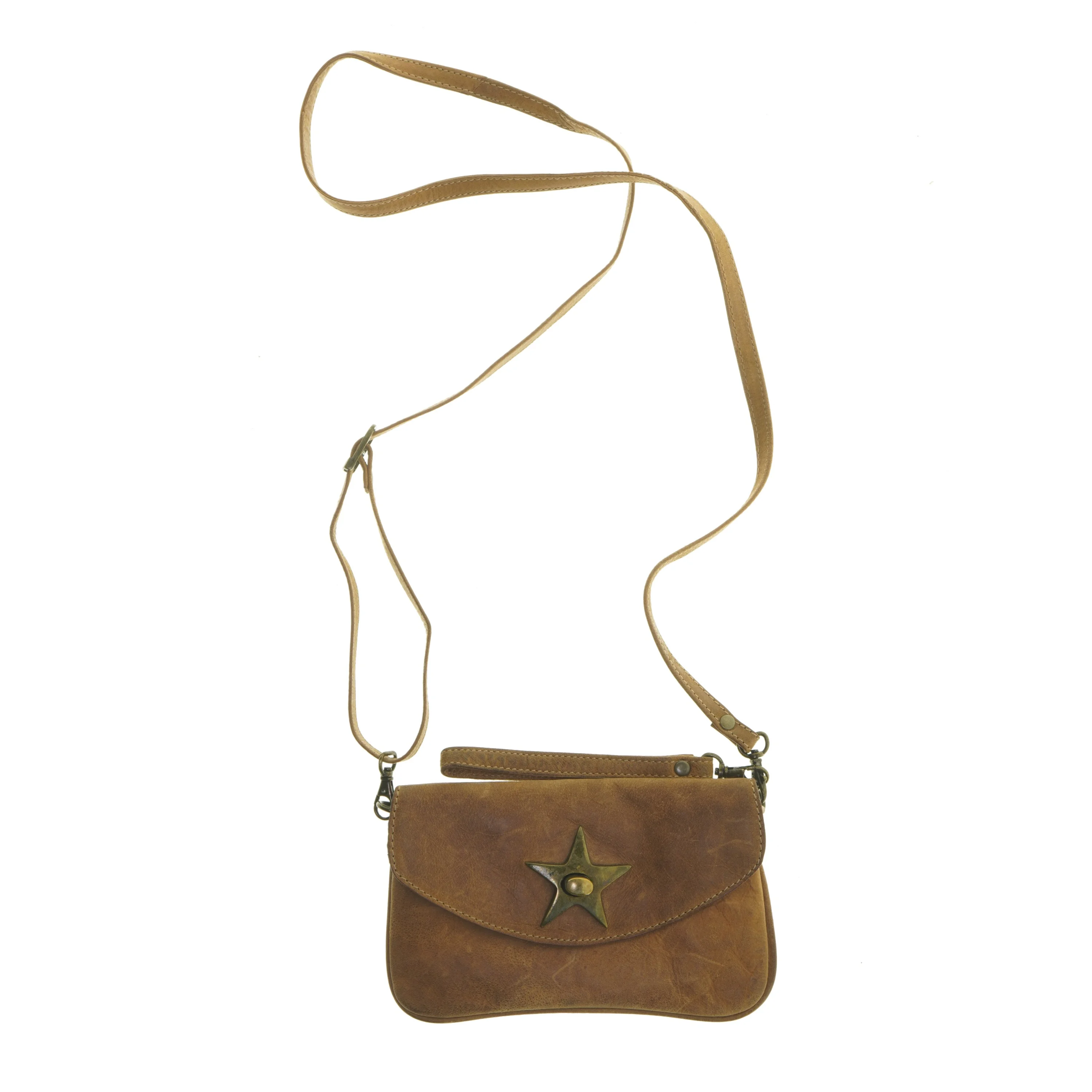 Lille lædertaske med stjerne fra Octopus (str. 22x14 cm)