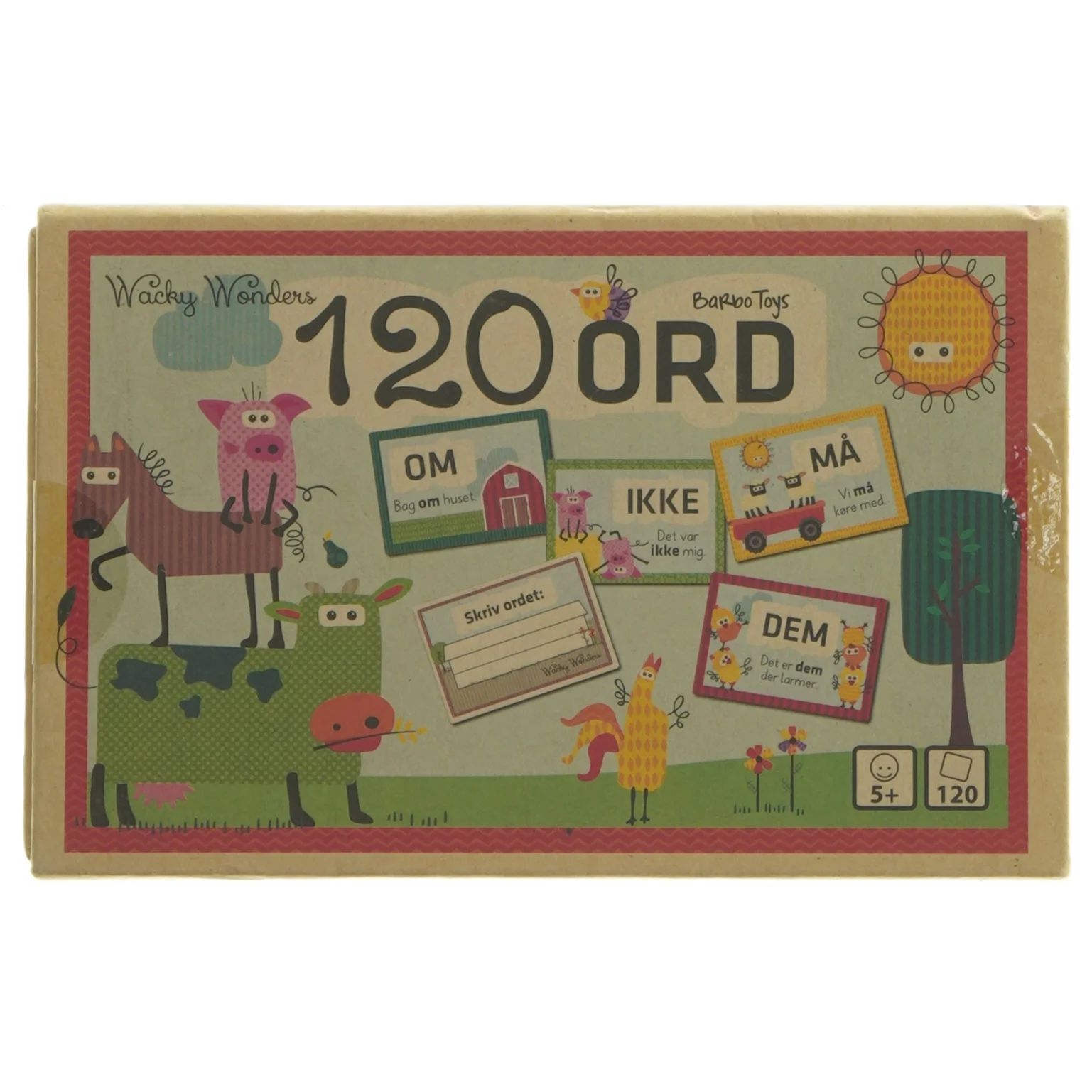 Wacky Wonders 120 Ord kortspil fra Barbo Toys (str. 17x11 cm)