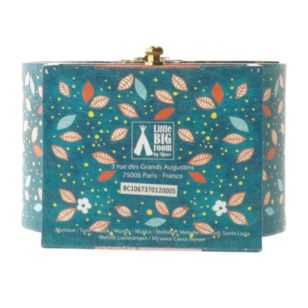 Musikalsk smykkeskrin med fuglemotiv (str. 16x13,5 cm)