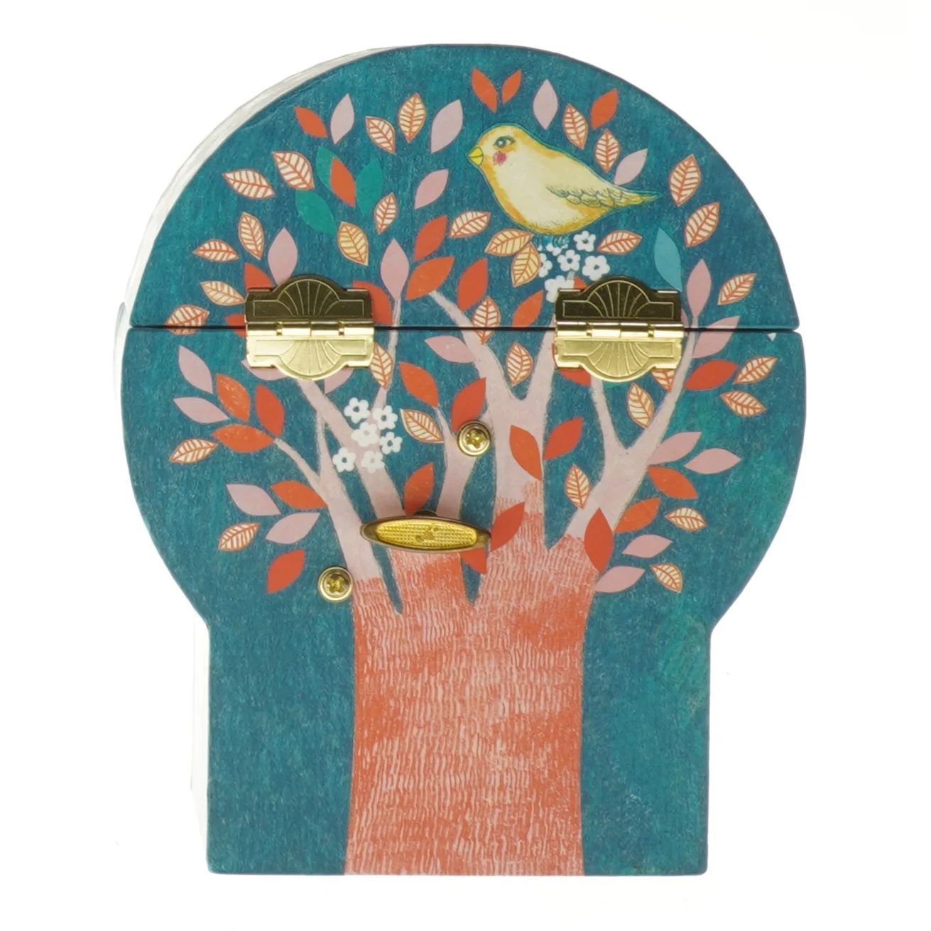 Musikalsk smykkeskrin med fuglemotiv (str. 16x13,5 cm)