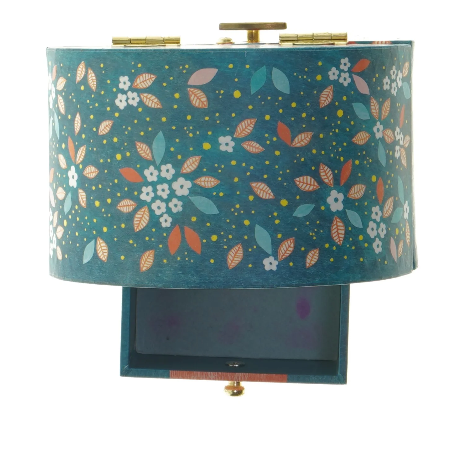 Musikalsk smykkeskrin med fuglemotiv (str. 16x13,5 cm)