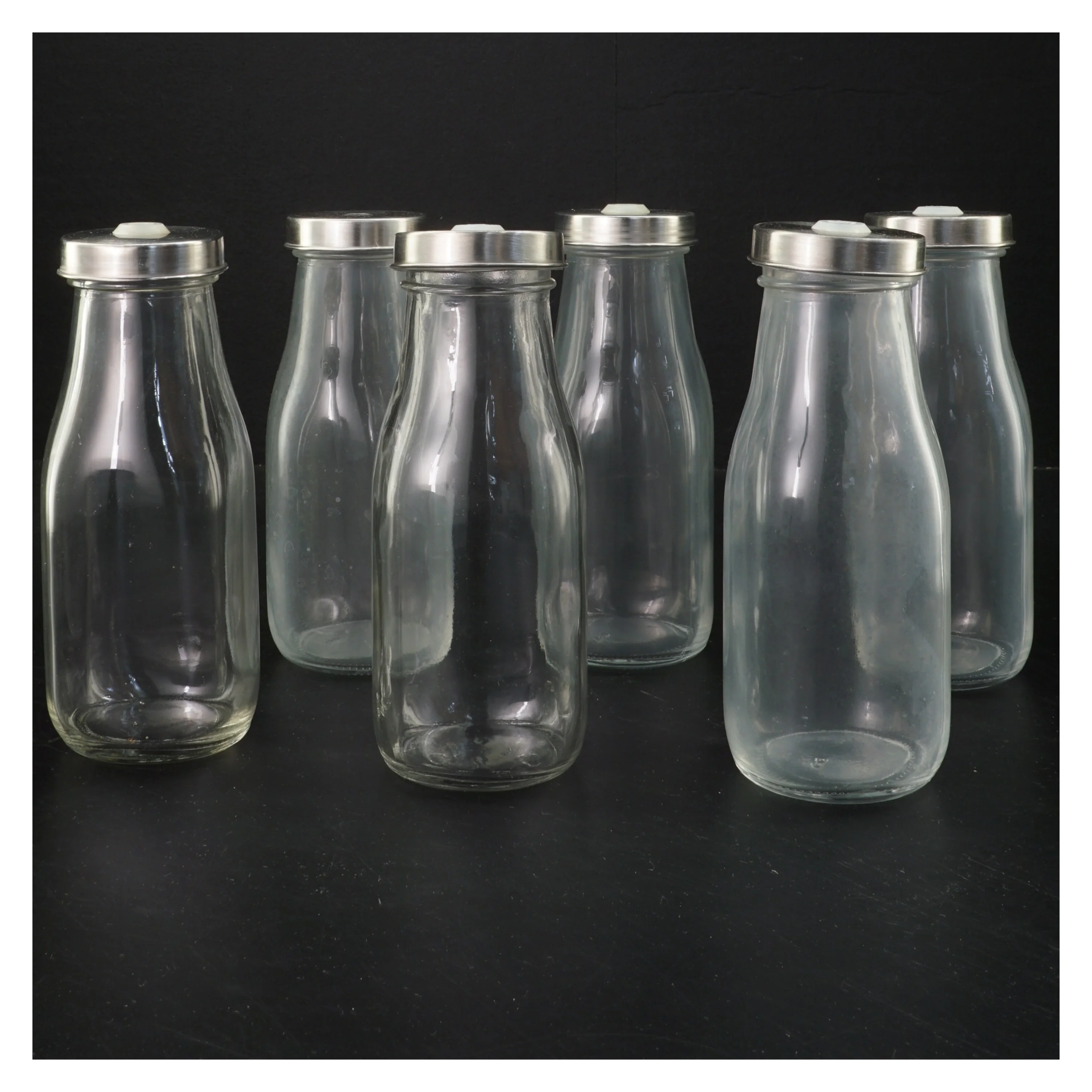 To-go glasflasker med låg, 6 stk (str. 6 stk 16 cm)