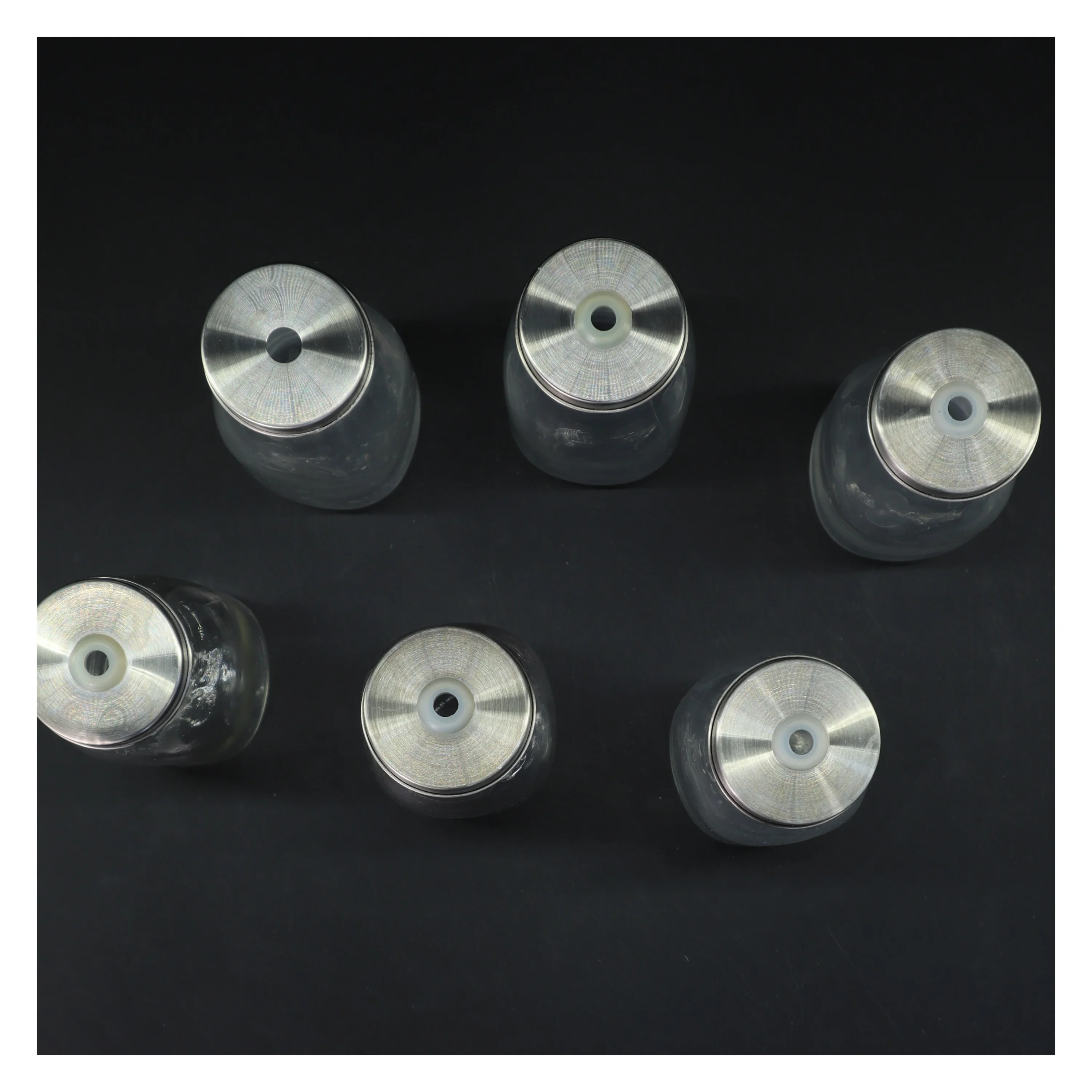 To-go glasflasker med låg, 6 stk (str. 6 stk 16 cm)