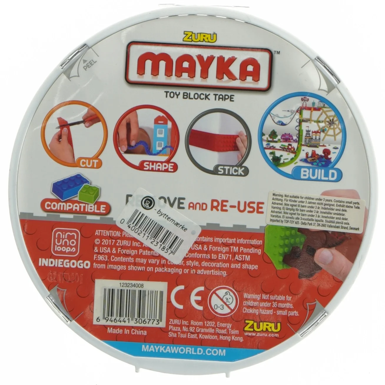 Mayka Toy Block Tape fra Zuru (str. Ø 16,5 cm)