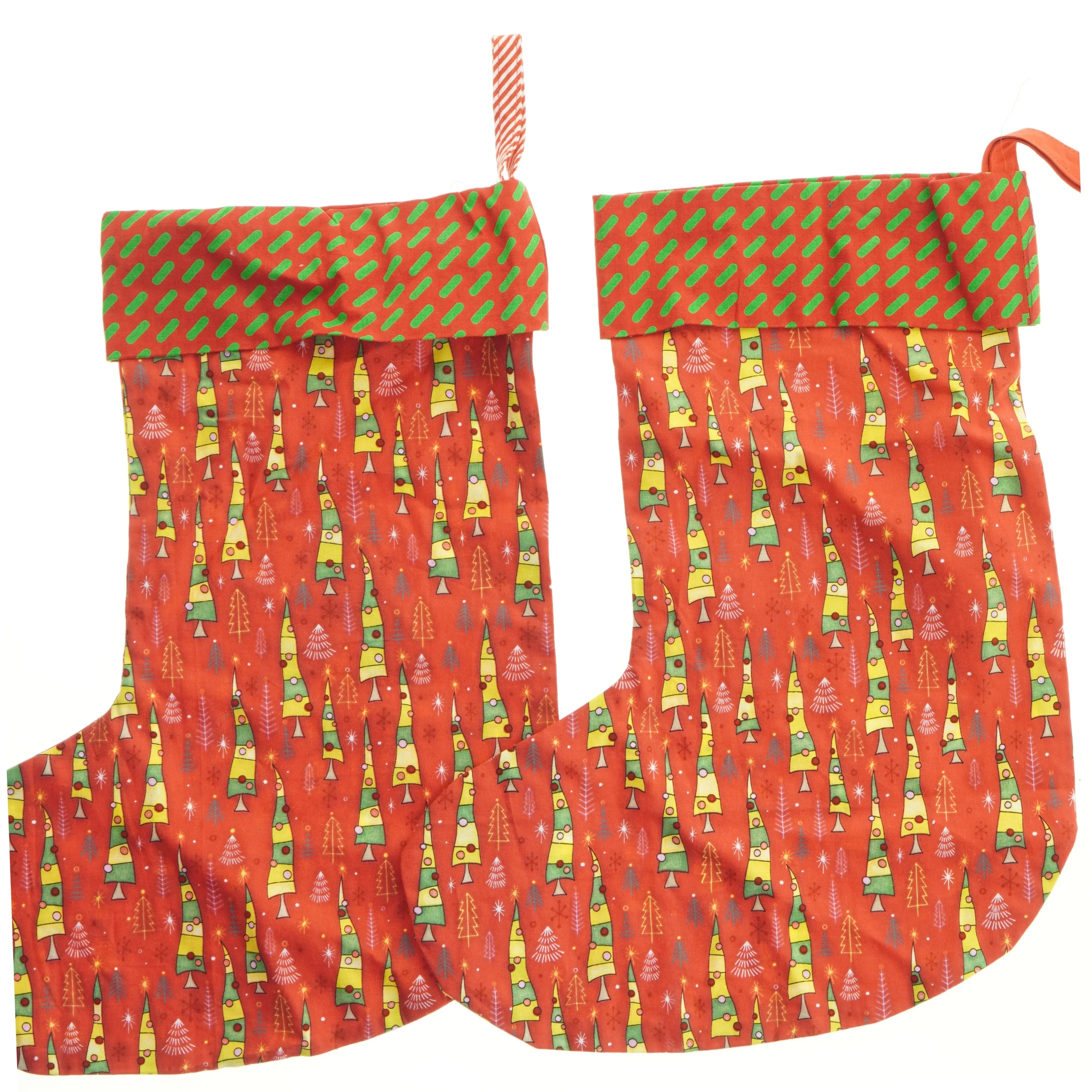 Julestrømpe i stof (str. 42x22 cm)