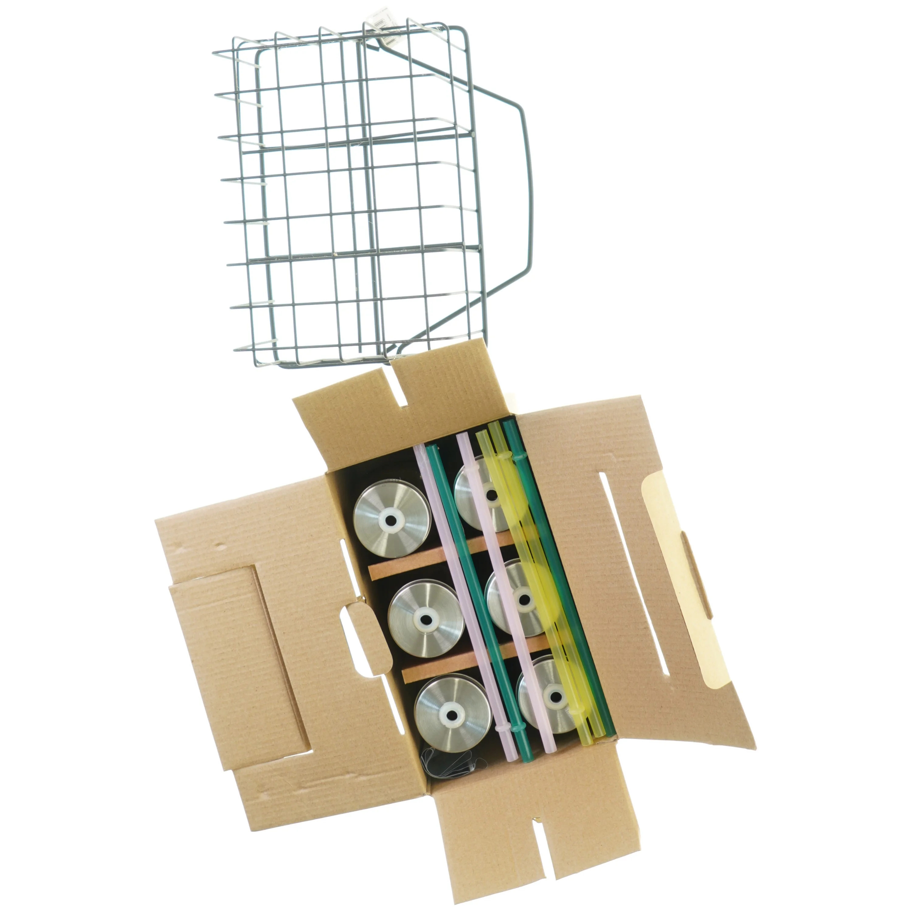 To go bottles med kurv fra LagerHaus (helt ny! str. 22 x 13 x 17 cm)