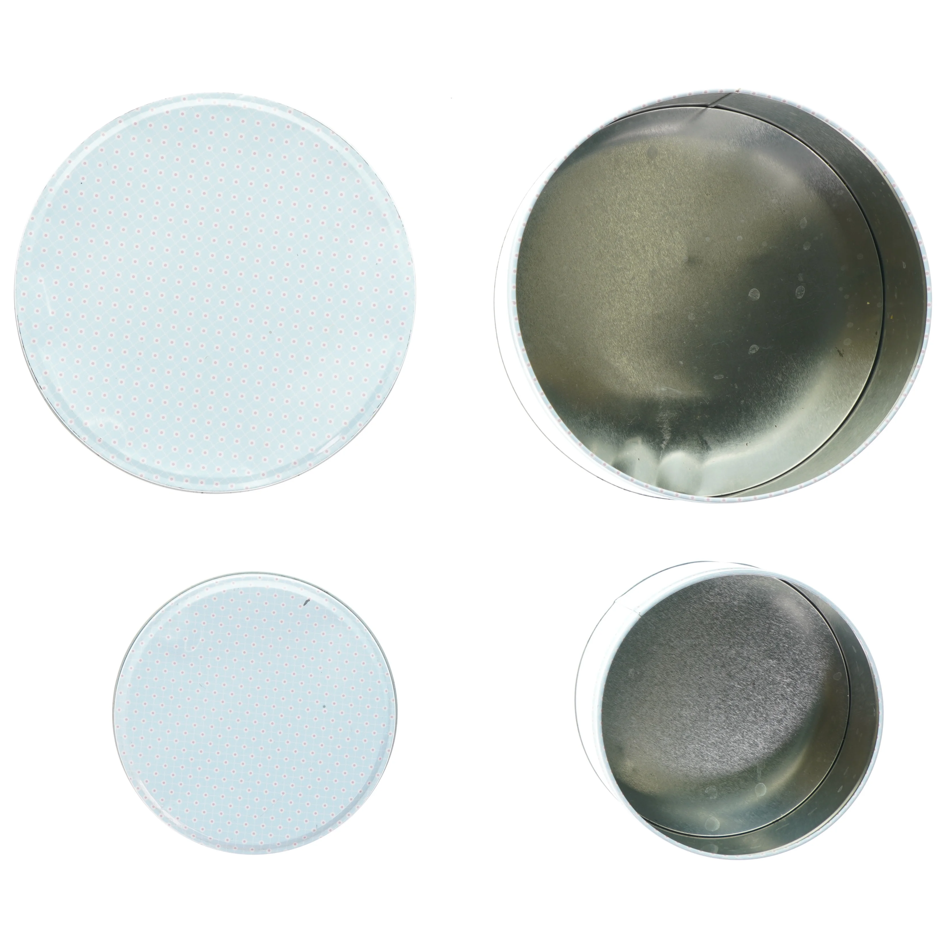 Runde metalbøtter 2 styks (str. Ø: 20 og 14 cm)