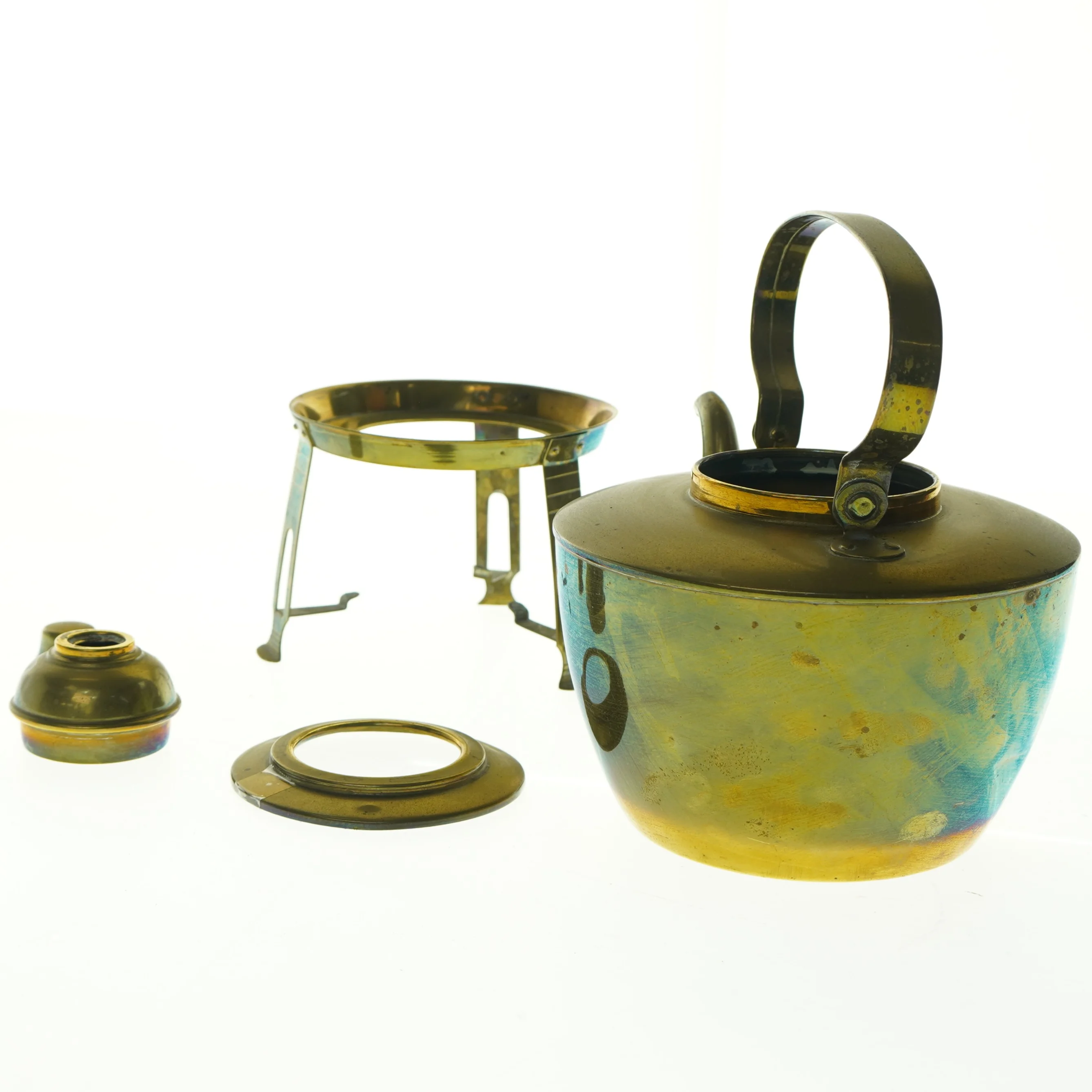 Gammel messing thekande (str. 20 x 16 cm)