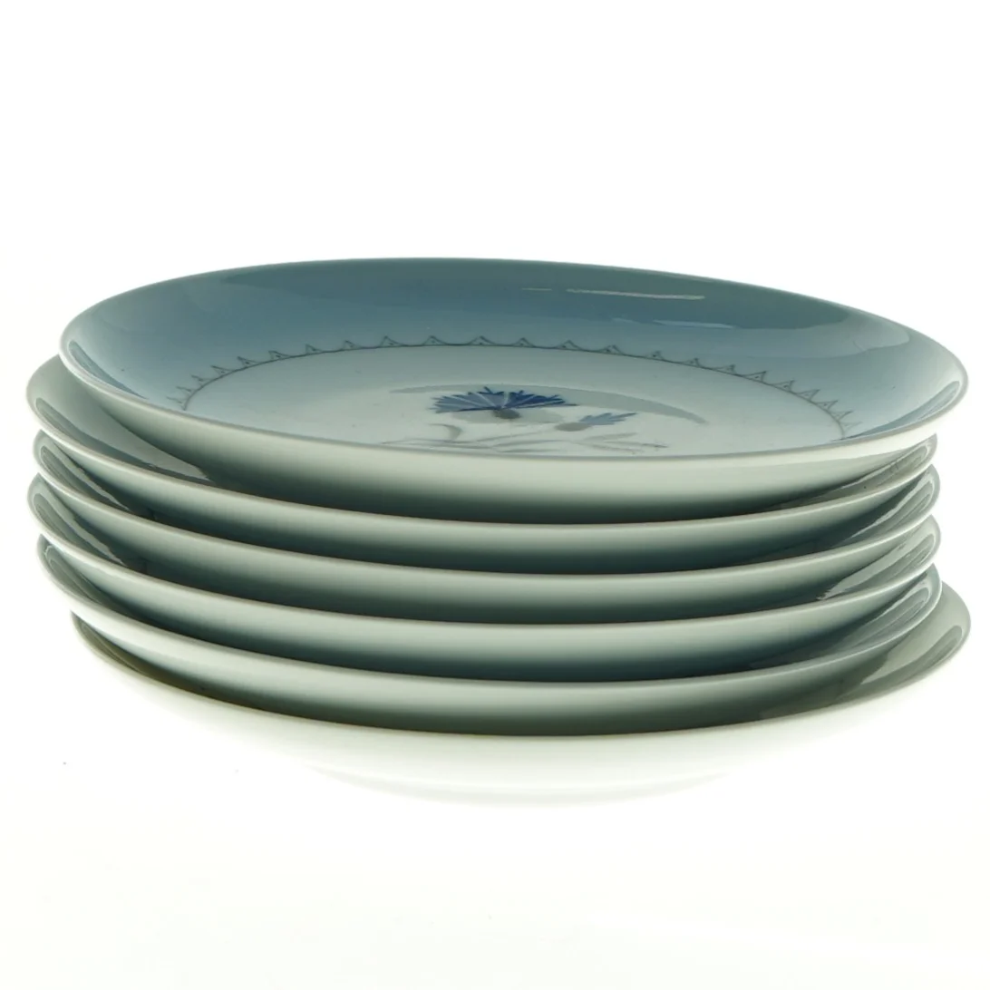 Blå kornblomst, Demeter, porcelænstallerkener fra Bing Og Grøndahl (str. Diameter 15,5 cm)