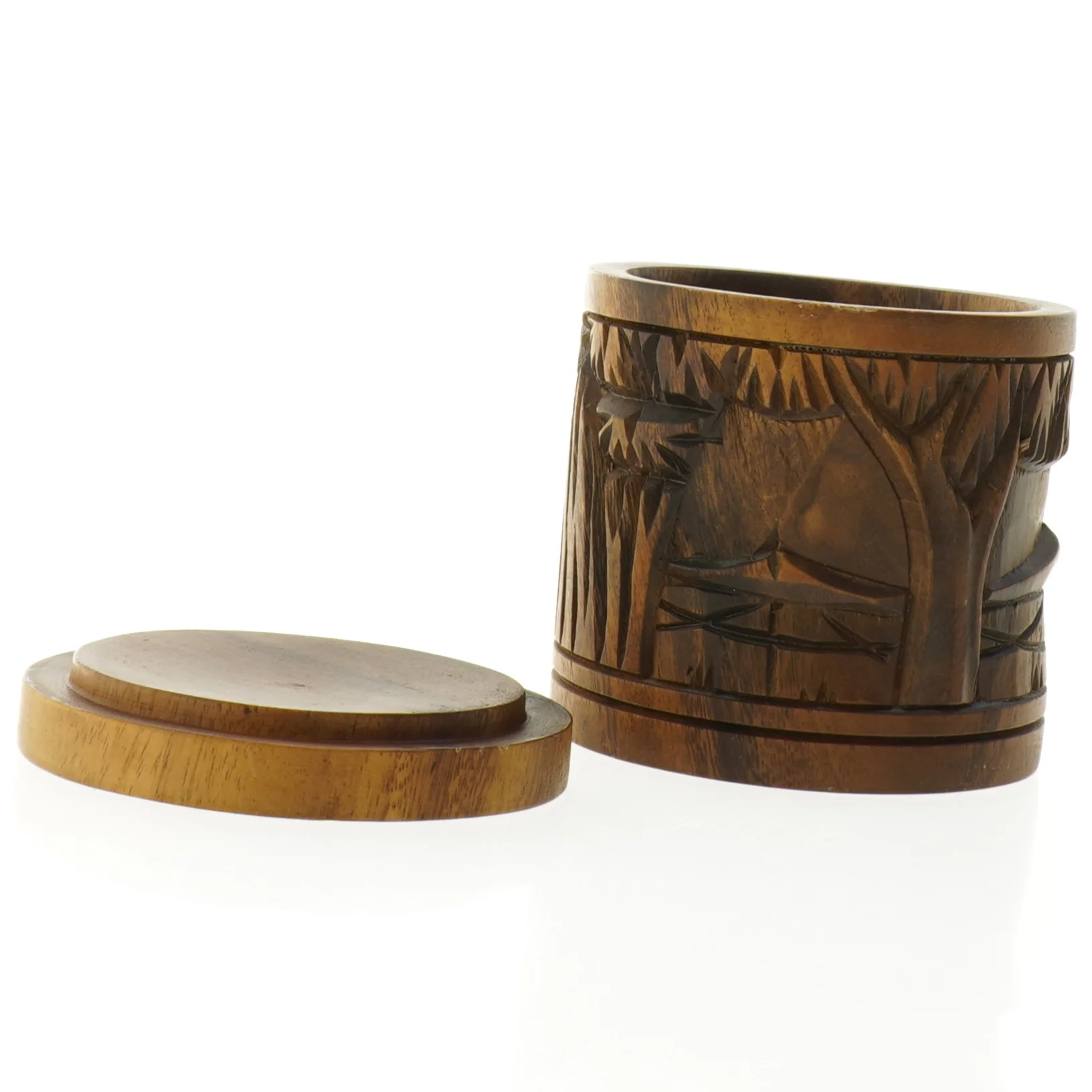 Træbøtte med låg (str. 12,5 x 12 cm)