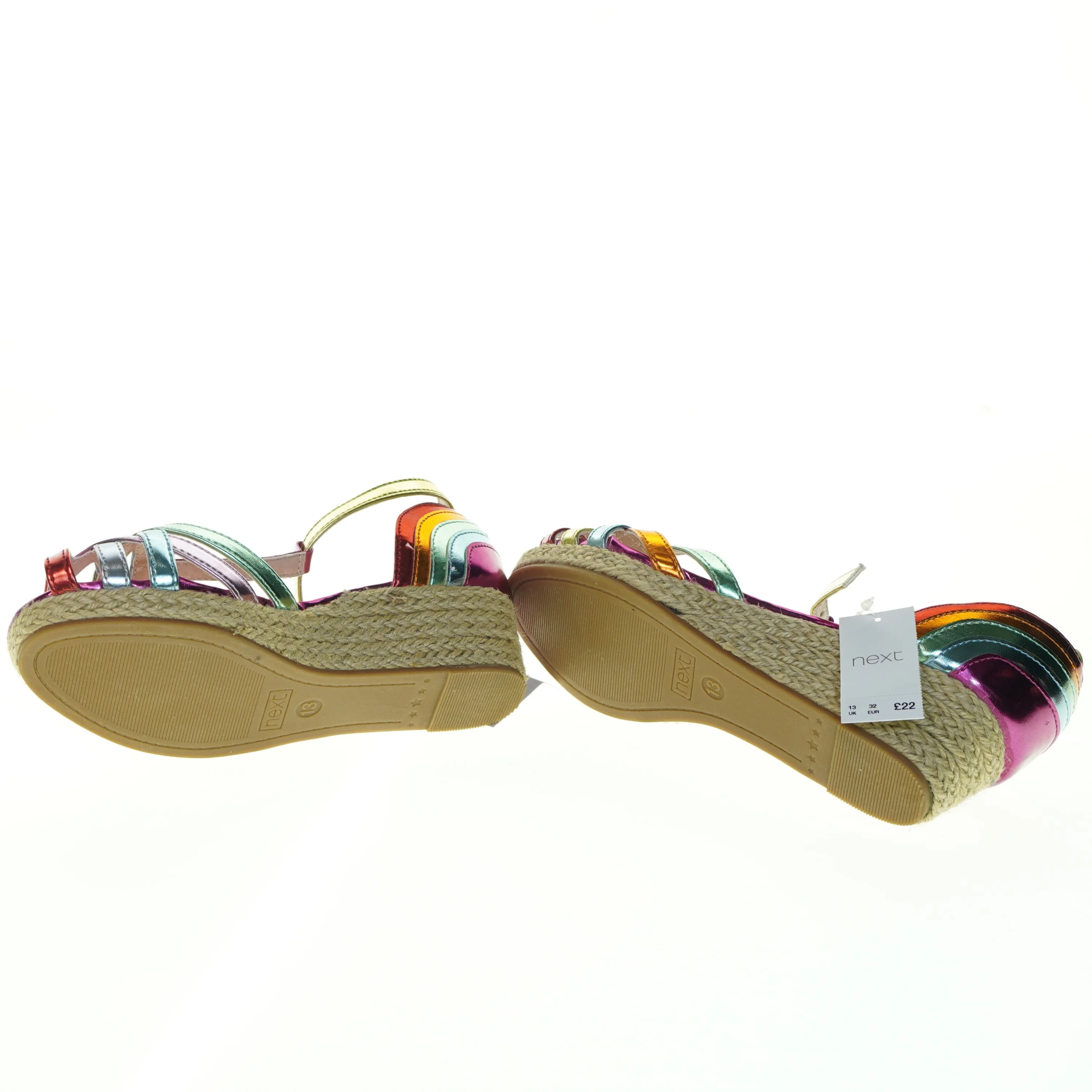 Multifarvede kilehæl sandaler fra Next (str. 32)