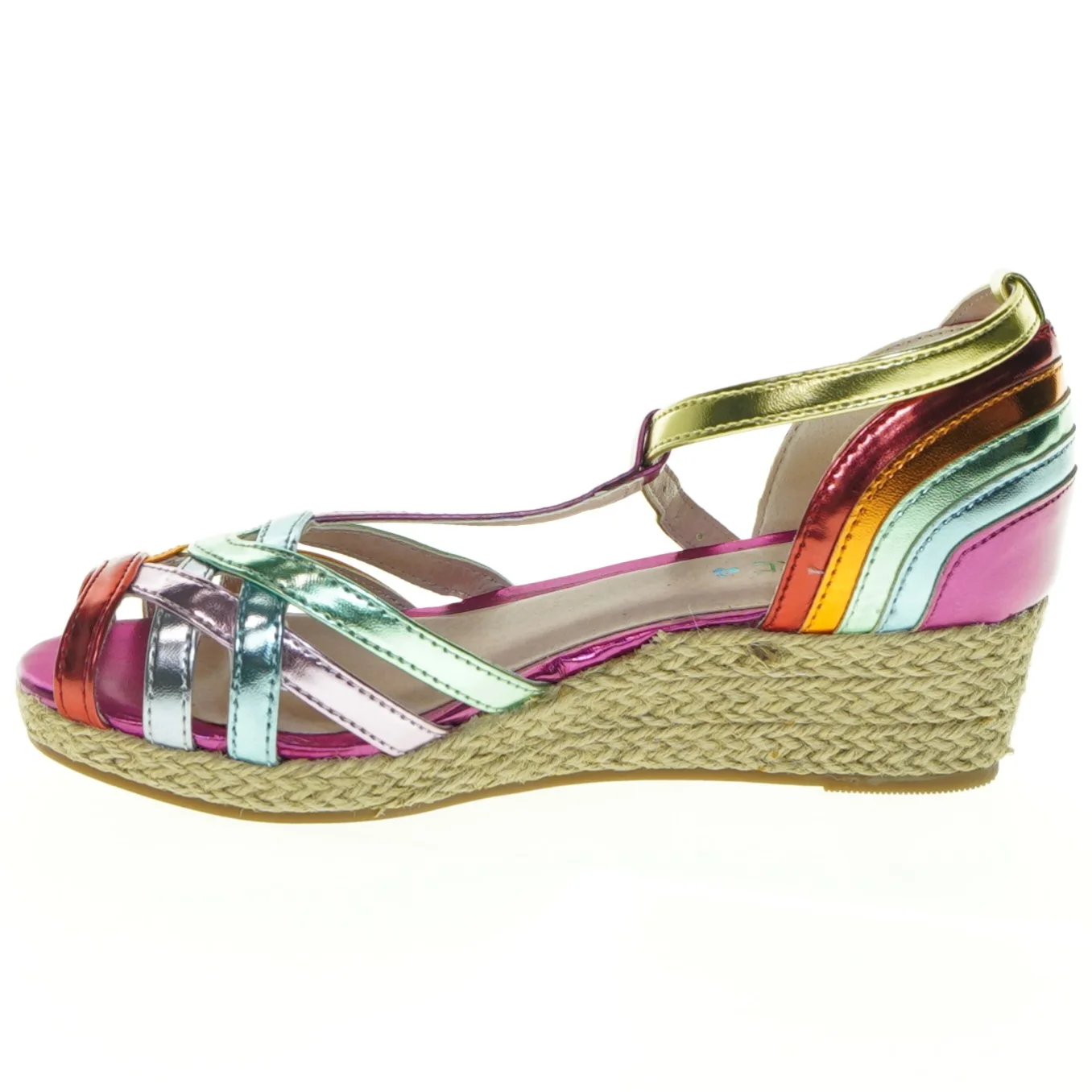 Multifarvede kilehæl sandaler fra Next (str. 32)