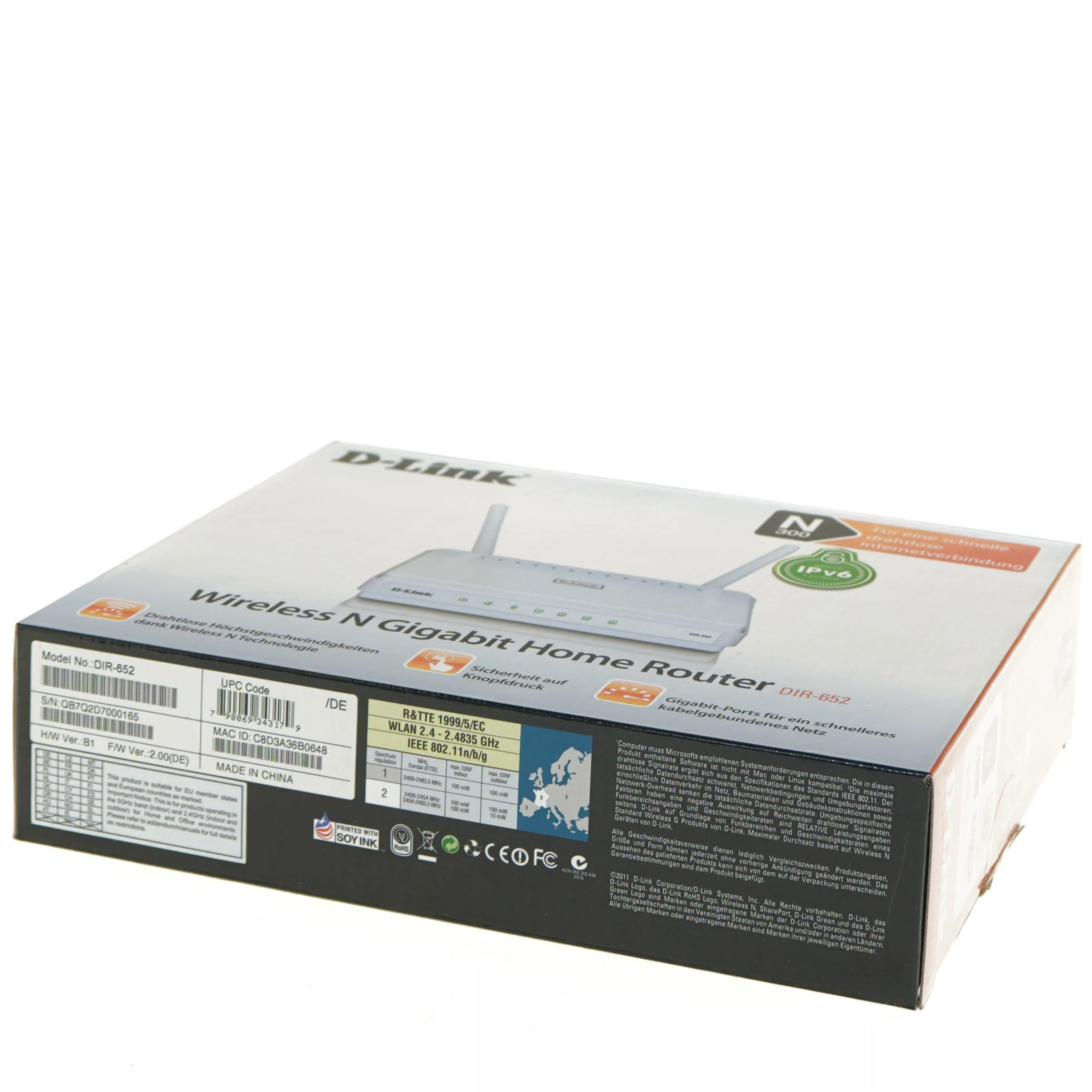 D-Link DIR-652 trådløs router fra D-Link (str. 28x21 cm)