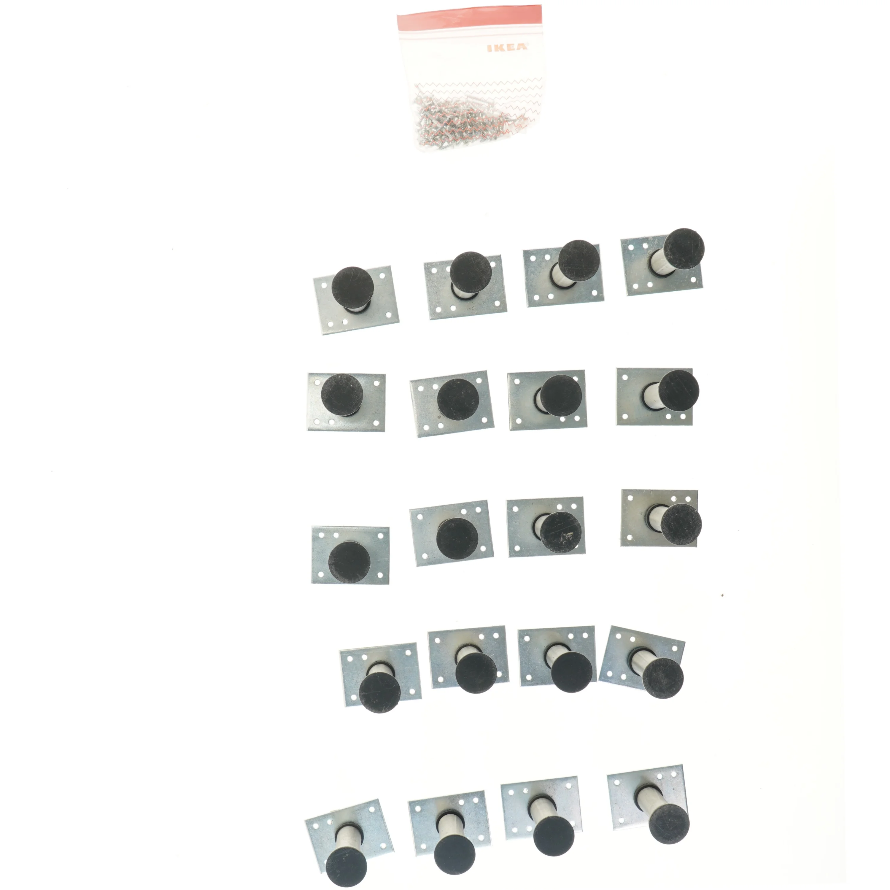 Stålben til møbler (str. 20 stk 11,5 cm)