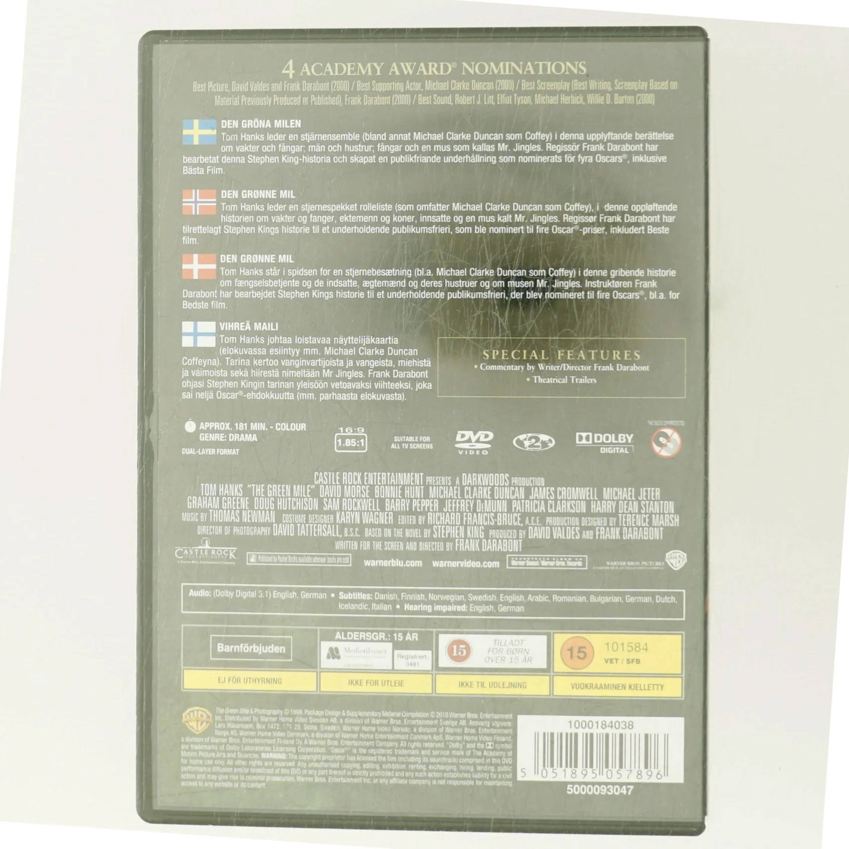 Den Grønne Mil med Tom Hanks (DVD)