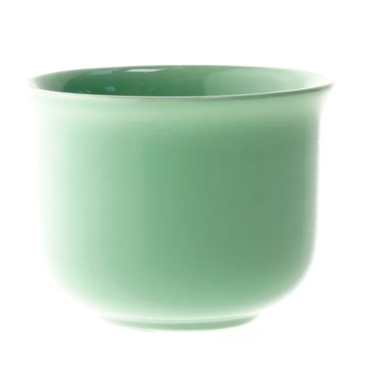 Grøn keramik krukke med låg fra Cerind (str. 11 cm)