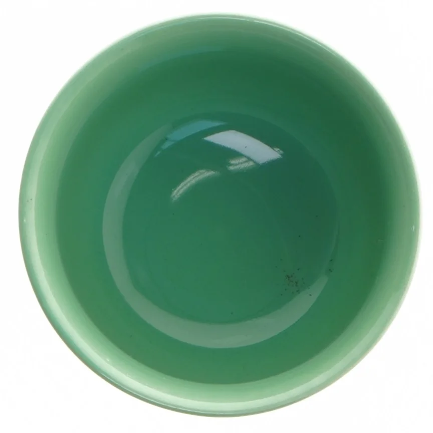 Grøn keramik krukke med låg fra Cerind (str. 11 cm)