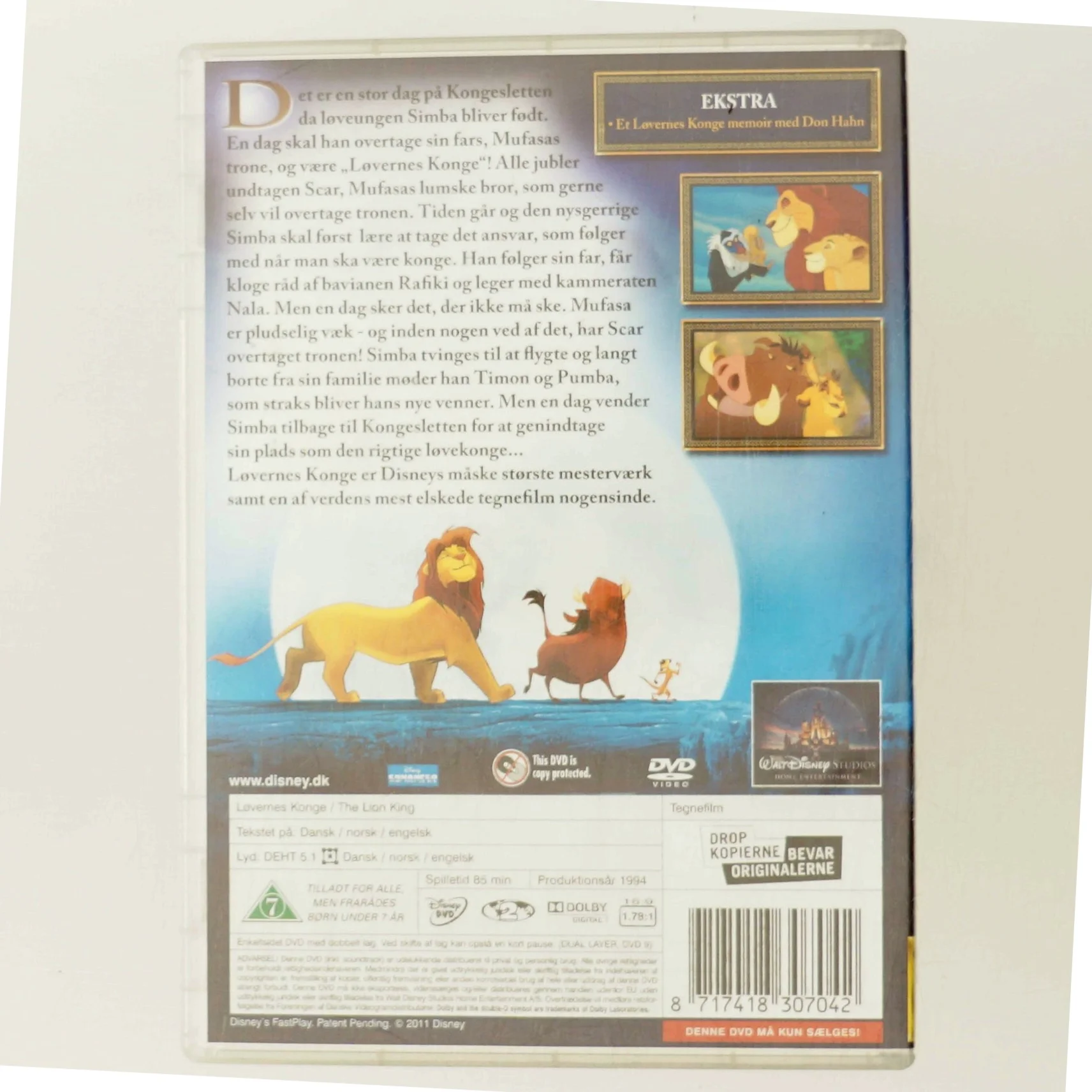 Løvernes konge fra Walt Disney med Jonathan Taylor Thomas (DVD)