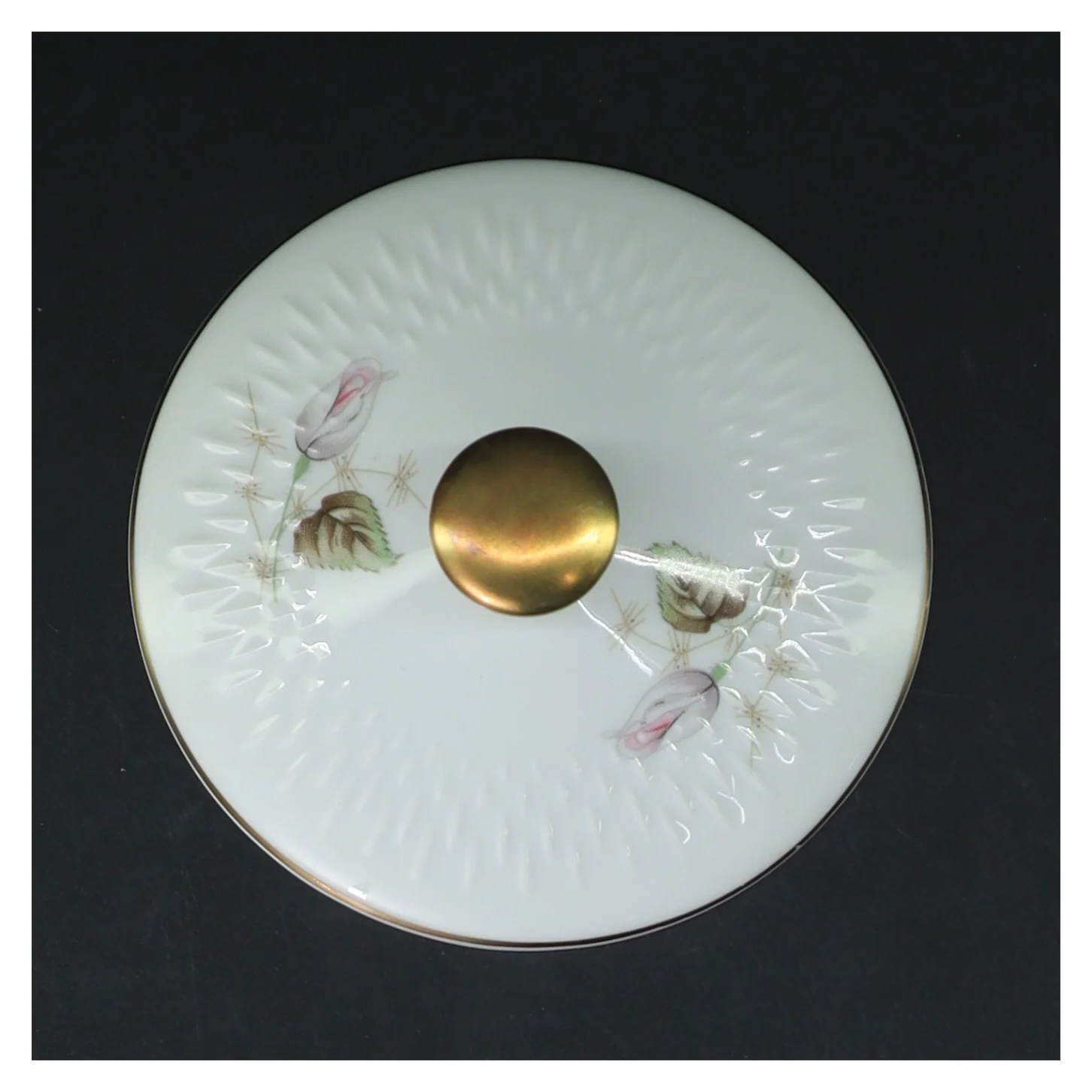 Porcelæn låg med blomstermotiv fra Edelstein (str. Ø 12 cm)