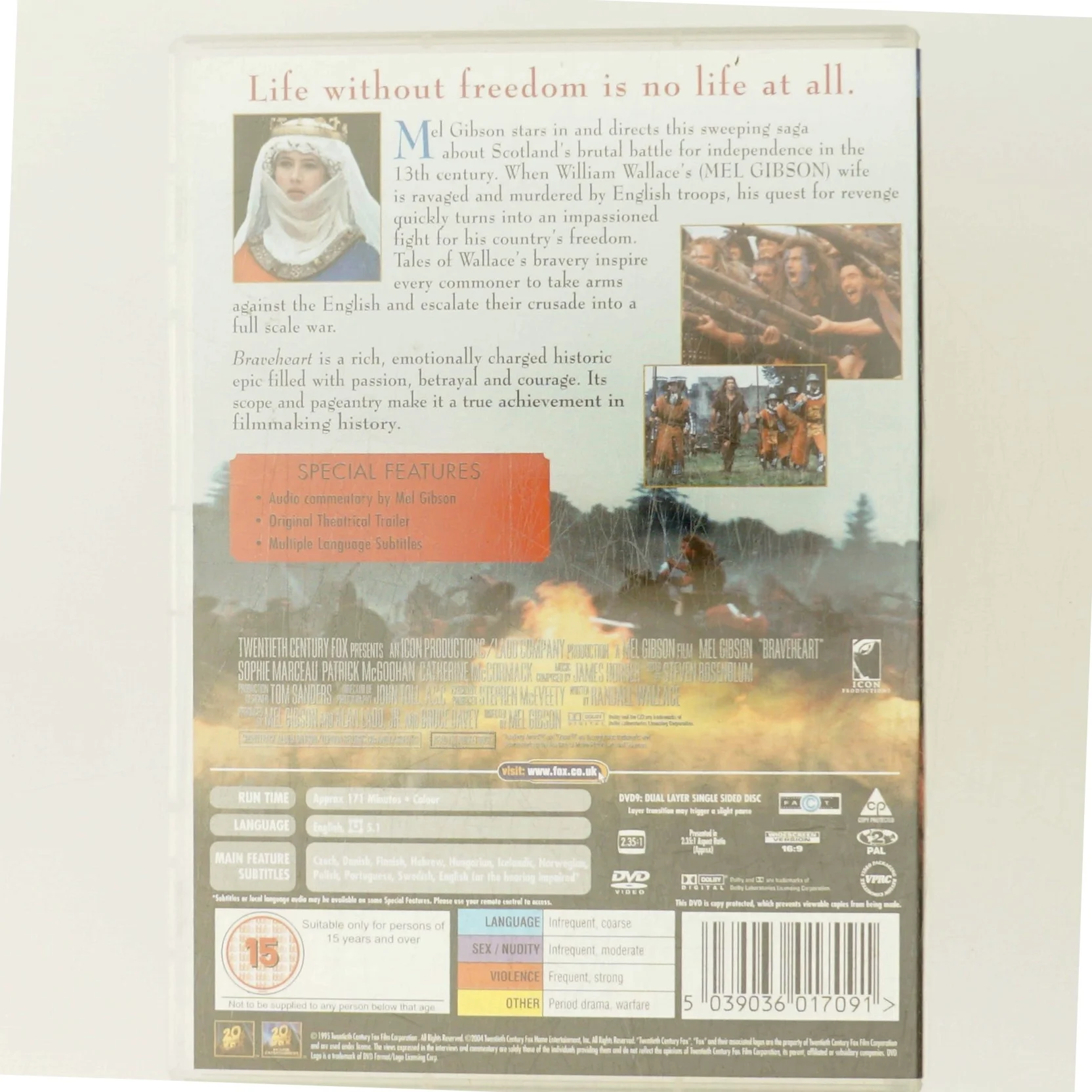Braveheart med Mel Gibson (DVD)