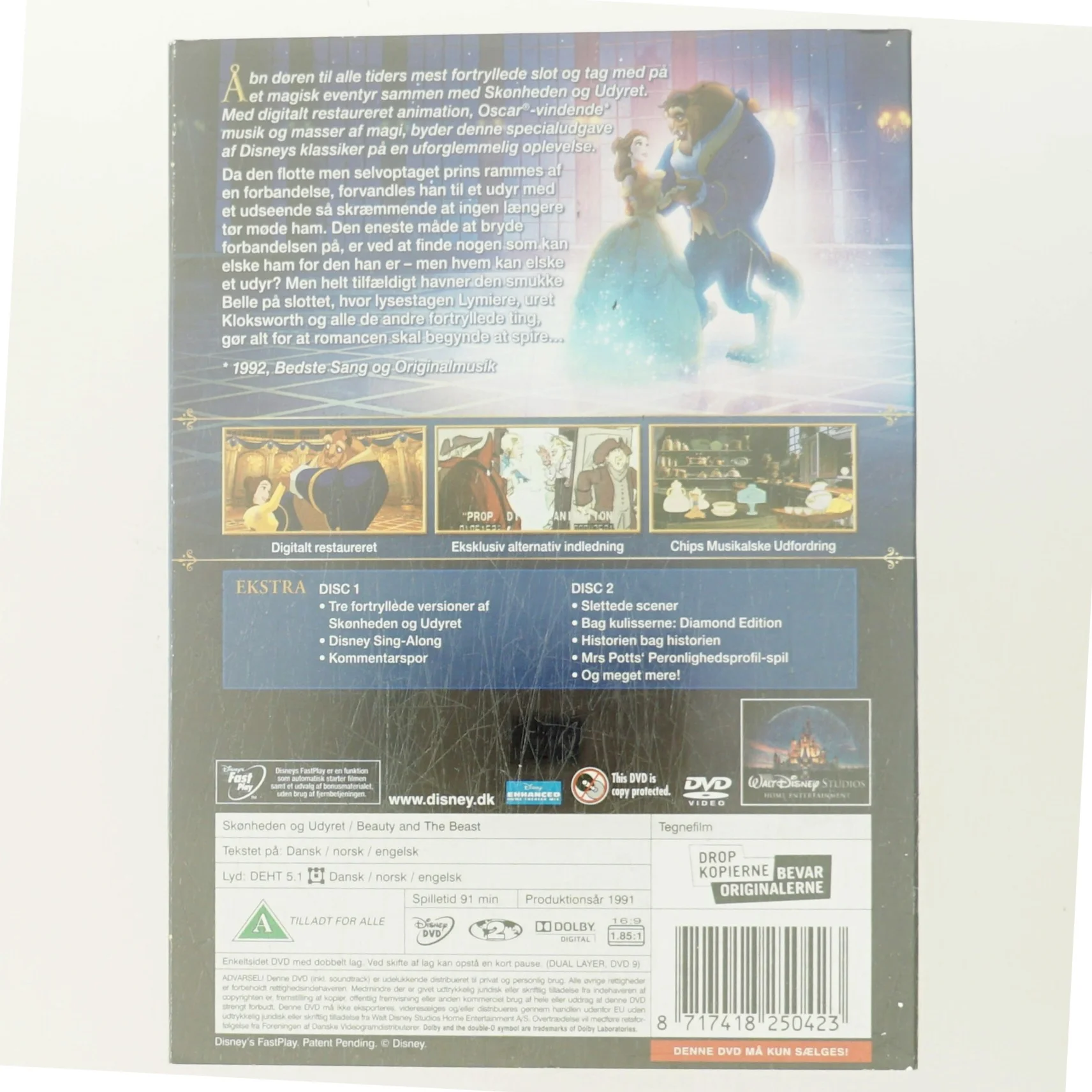 Skønheden og uhyret fra Walt Disney (DVD)