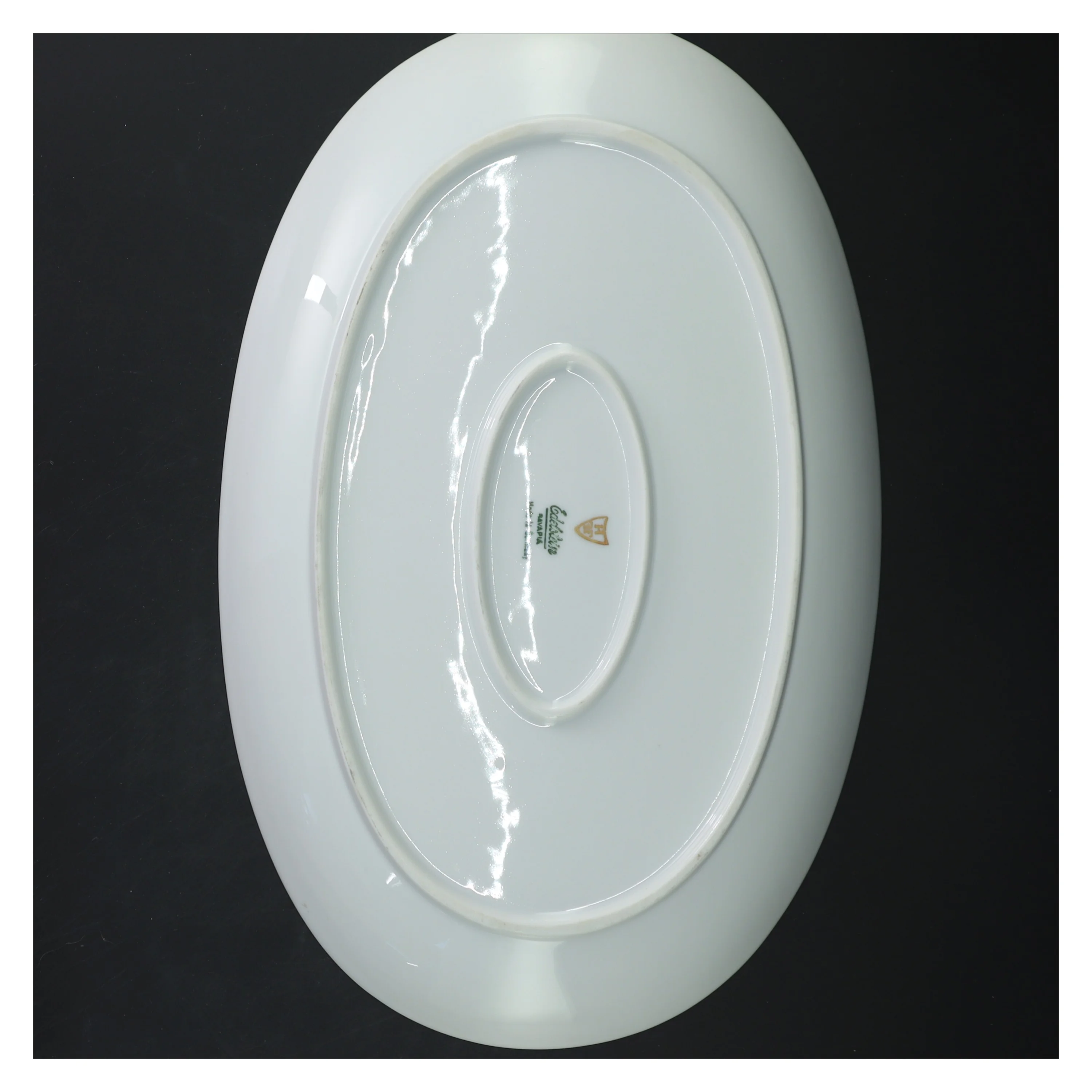 Porcelænsfad med blomsterdekoration fra Bavaria (str. 33 cm)