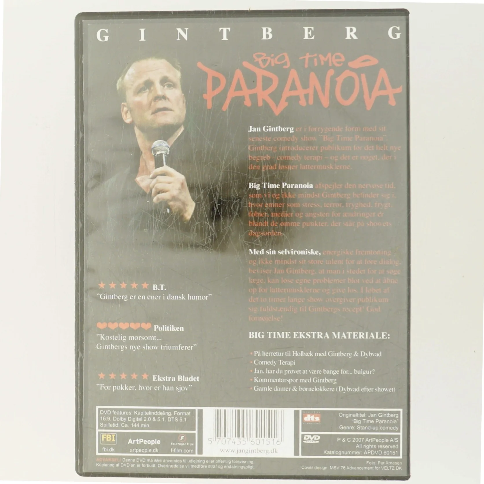 BIG TIME PARANOIA,JAN GINTBERG med Tobias Dybvad (DVD)