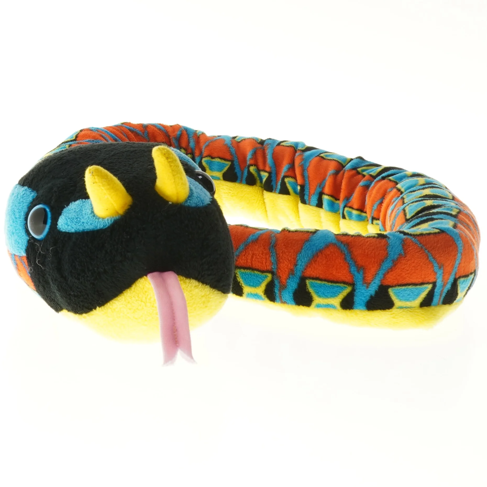 Farverig plys slange (str. 124 cm)