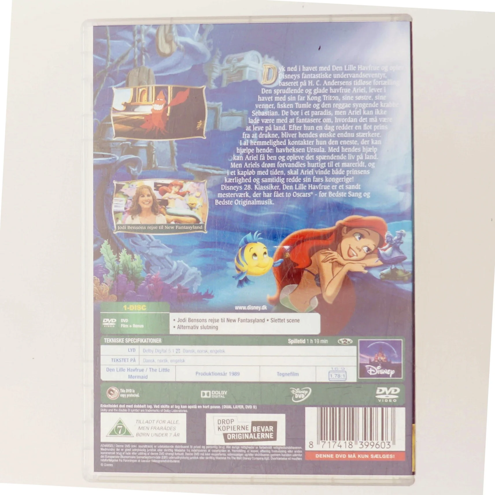Den lille havfrue med Jodi Benson (DVD)