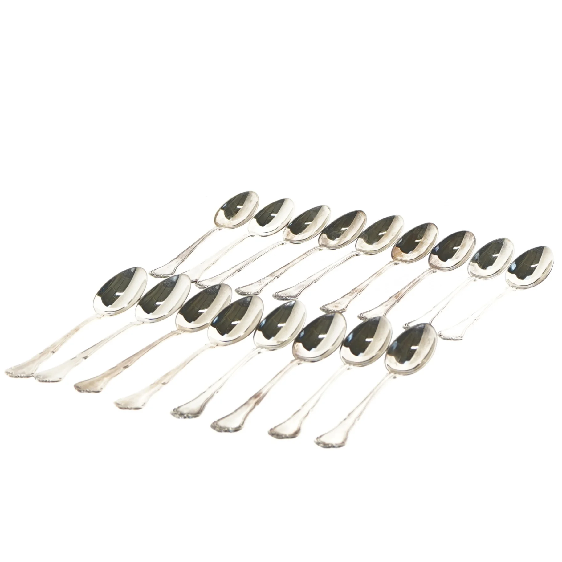 Sæt af 12 sølv teskeer (str. 12 cm)