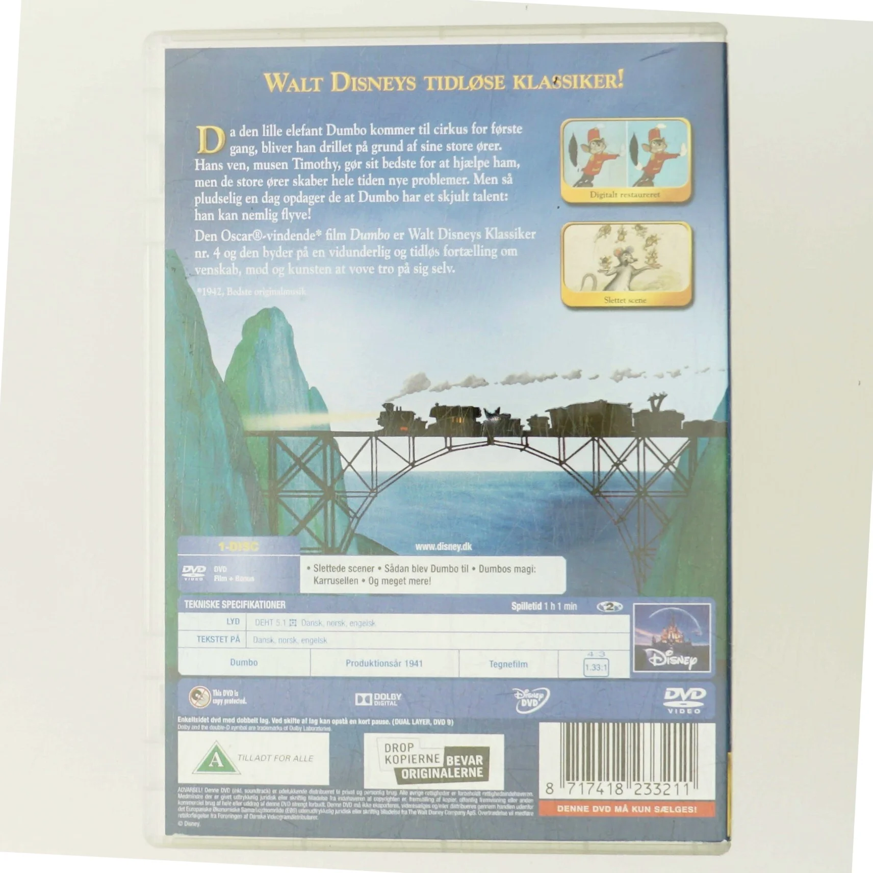 Dumbo fra Walt Disney med Timothy Q. Mouse (DVD)