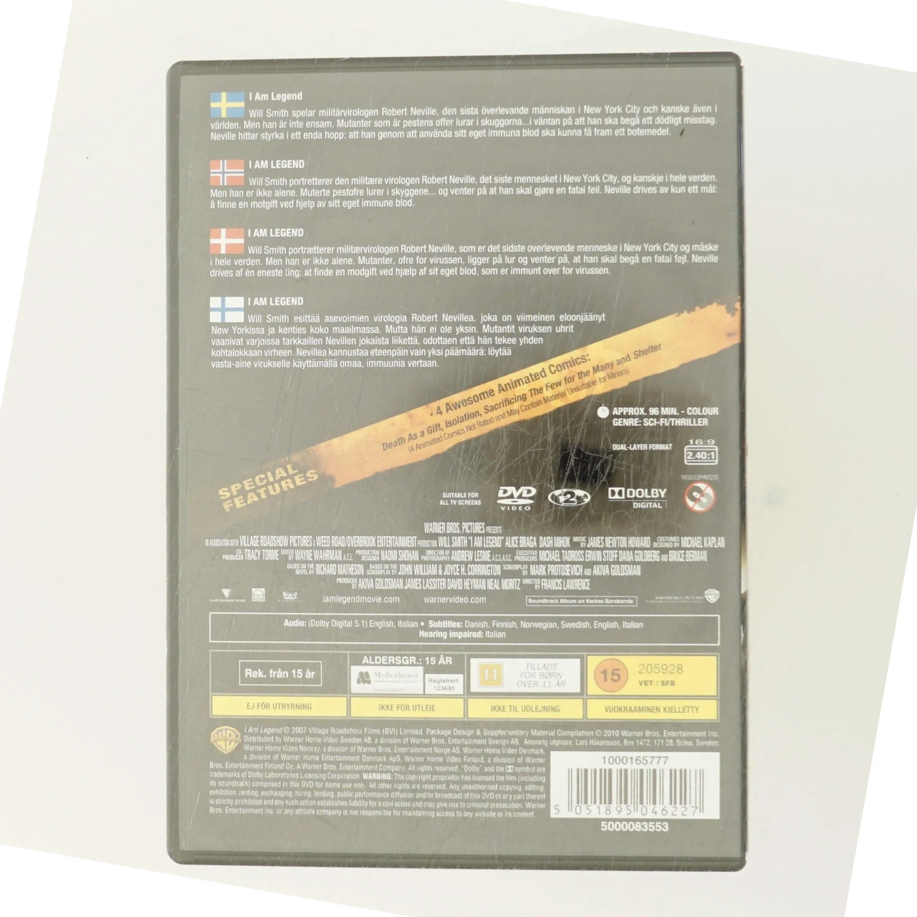 I Am Legend med Will Smith (DVD)