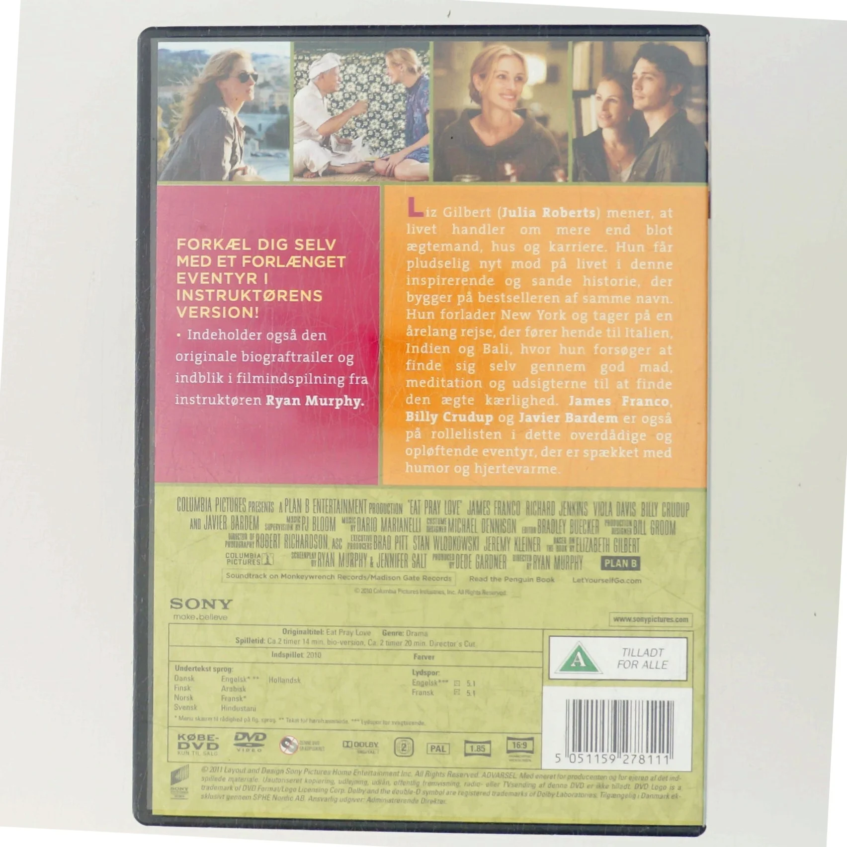 Spis, Bed, Elsk (Eat Pray Love) med Julia Roberts (DVD)