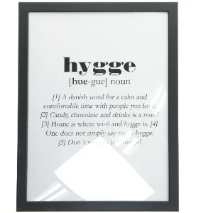 Indrammet hygge-plakat fra IKEA (str. 43,5x33,5 cm)