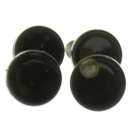 Sorte møbelknopper med skruer (str. 4 styk, 3 cm)