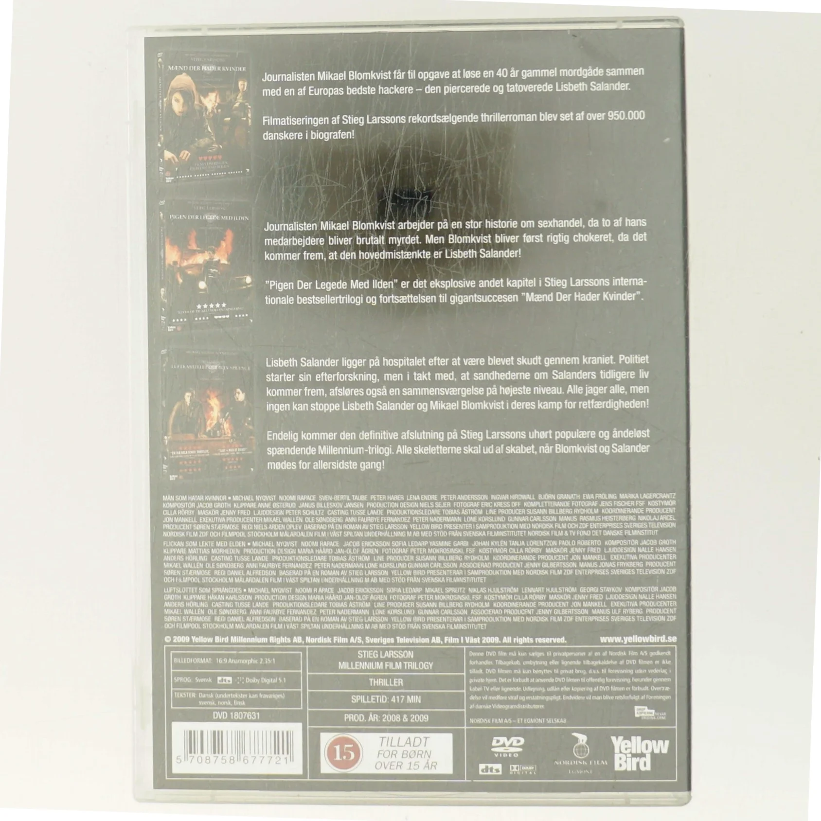 Millennium Stieg Larsson Film Trilogi (alle 3 film samlet) med Mikael Blomkvist (DVD)