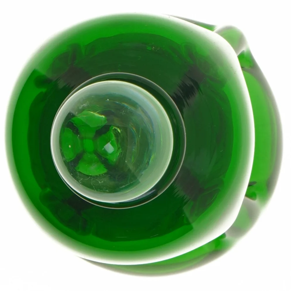 Grøn glas karaffel med prop (str. 28,5 cm)