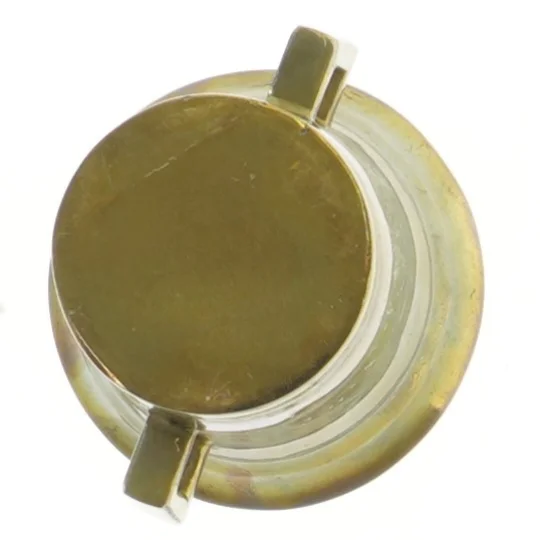 Brunt messing morter med støder (str. Ø 9x9,5 cm)