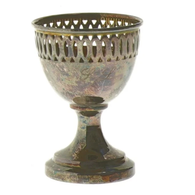 Vintage æggebæger i metal (str. Ø 4,5 cm længde 6,5 cm)