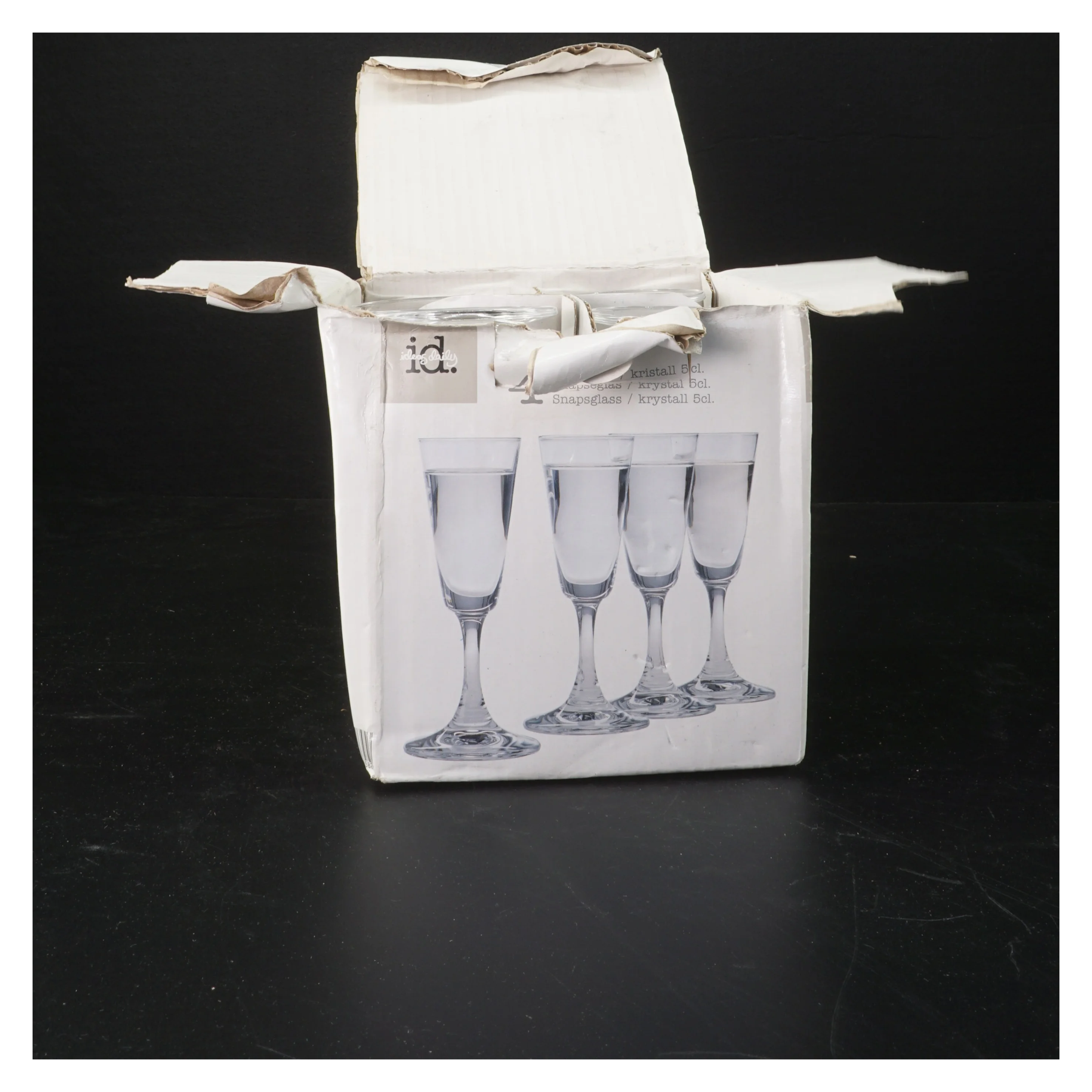 Krystal snapseglas 4 stk, 14 cm fra Id Ideas Daily (str. 4 styk. 14 cm)