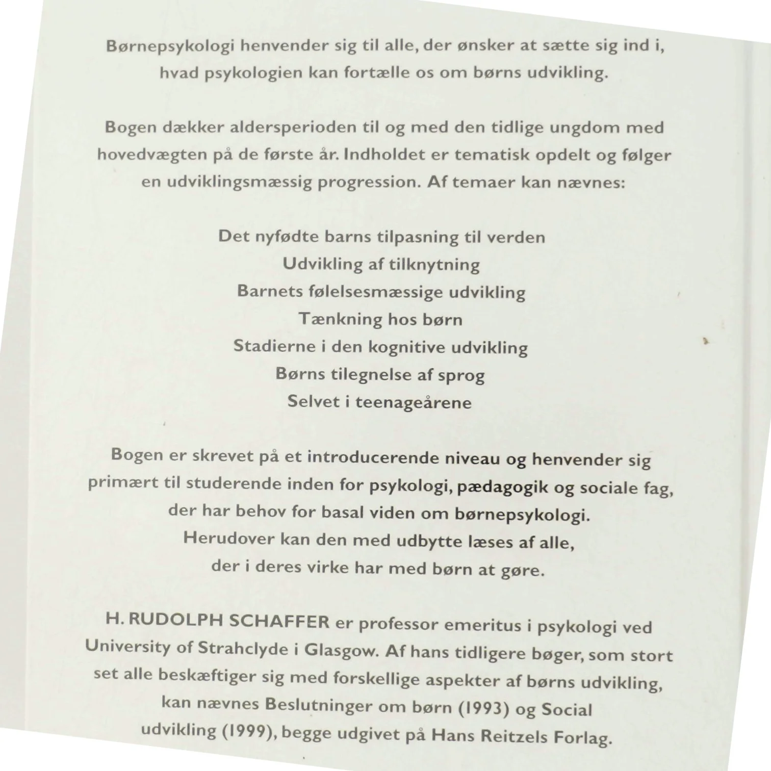 Børnepsykologi af H. R. Schaffer (Bog)