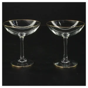 Coupe glas med guldkant (str. H. 9 cm ø. 8,5 cm)