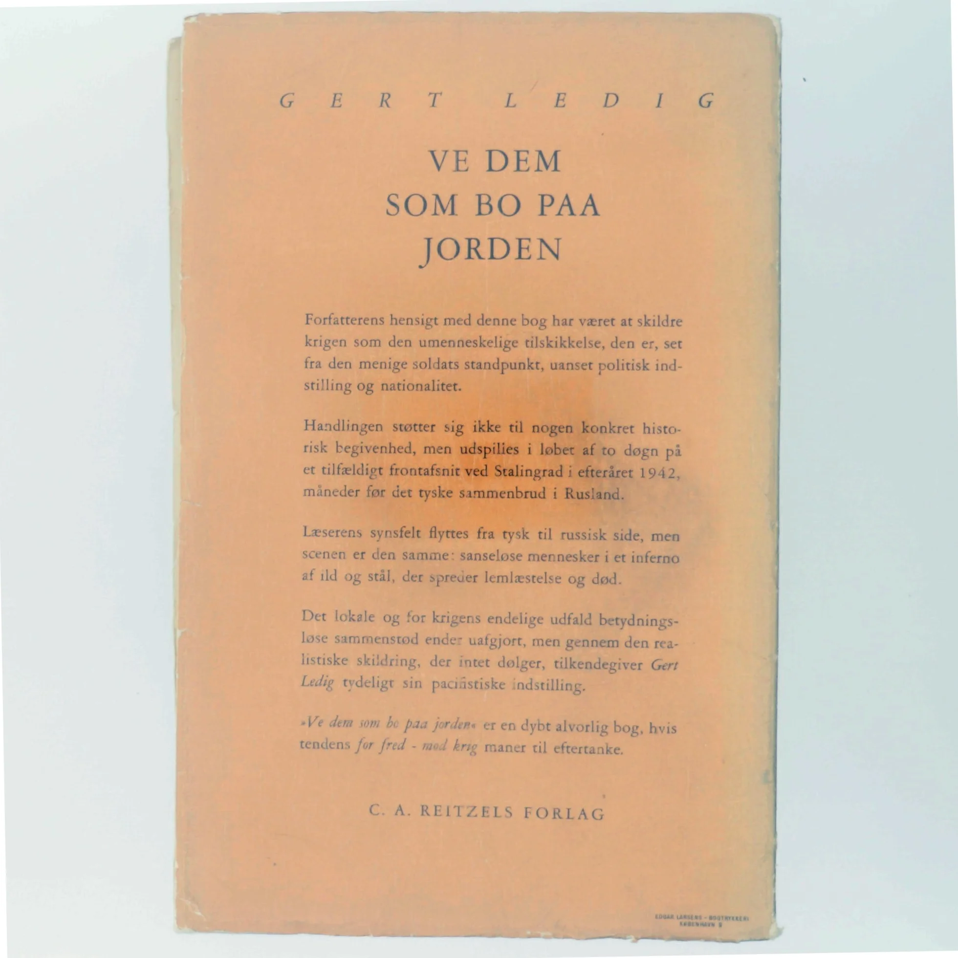 Ve dem som bo på jorden af Gert Ledig (Bog)