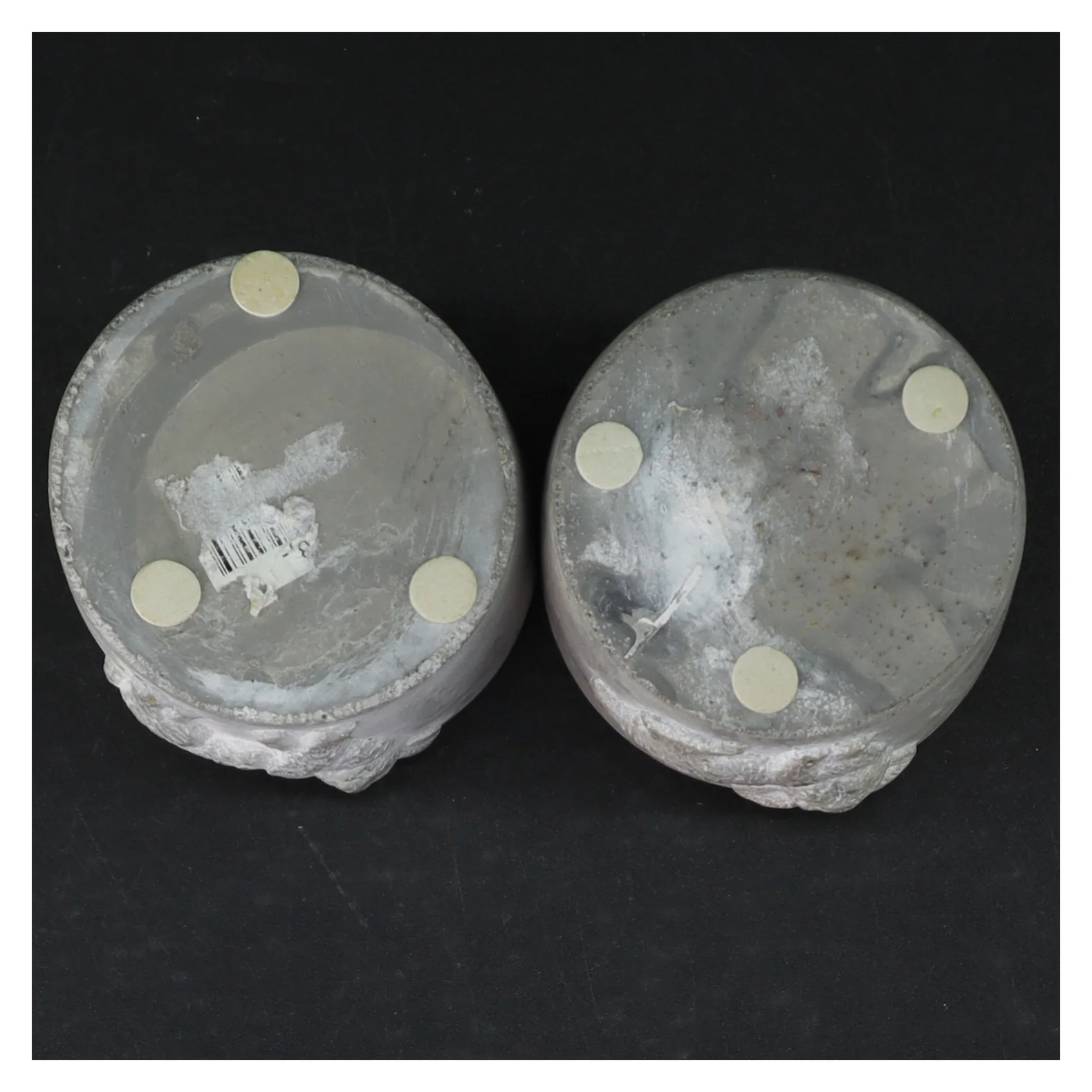 Stentøjslysestager med dyremotiver (str. Ø 9 cm. længde, 7,5 cm)