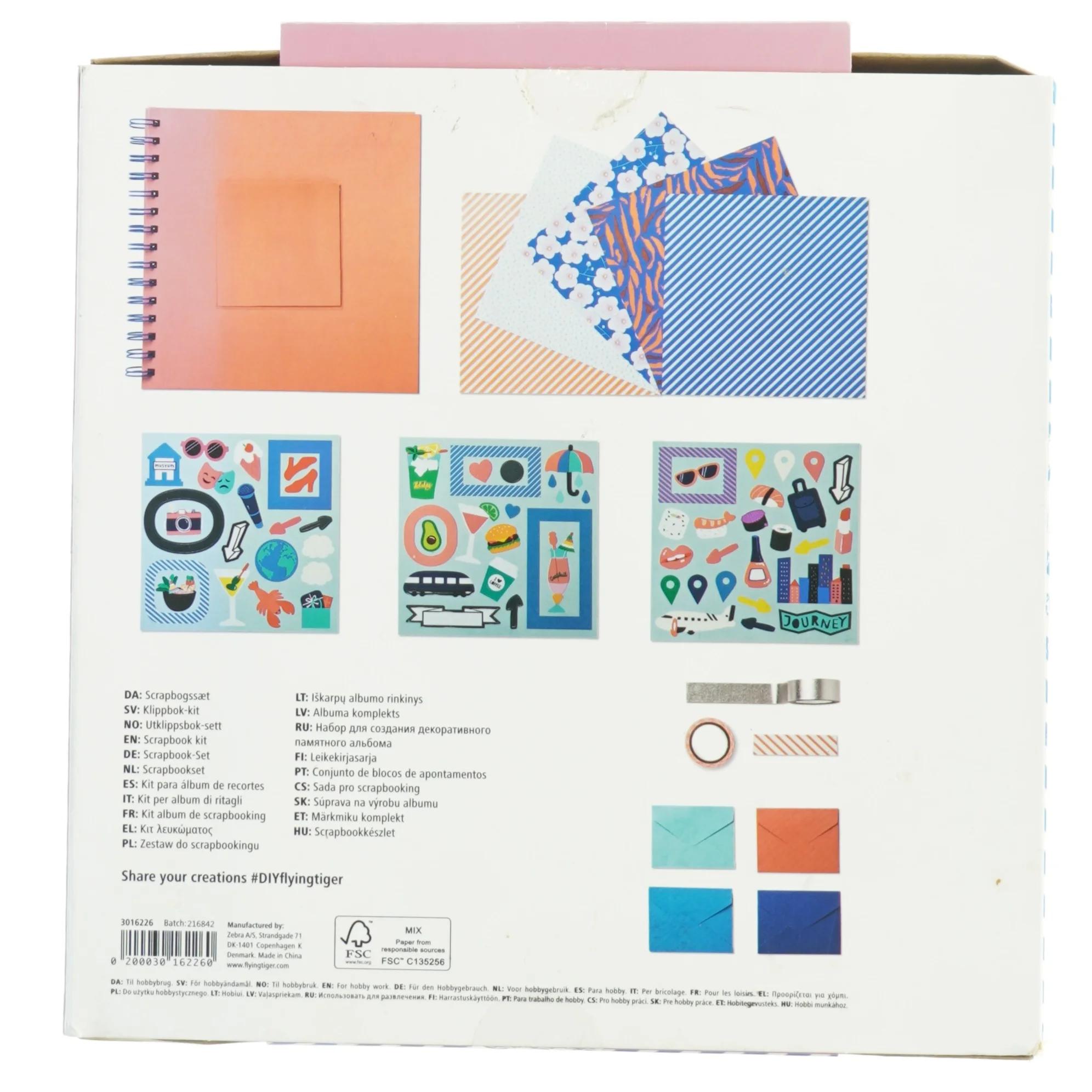 Scrapbogssæt fra Tiger (str. 22 x 22 cm)
