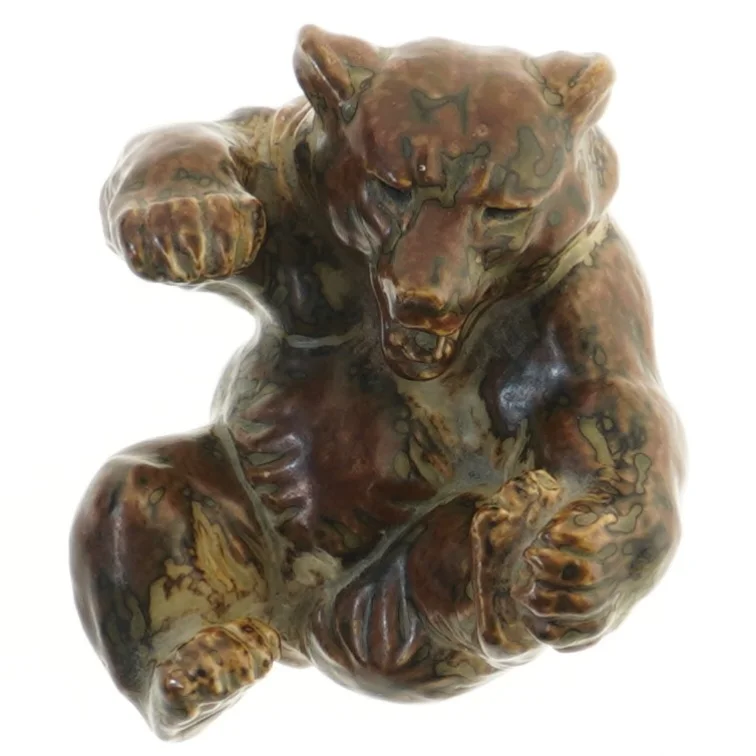 Keramisk bjørnefigur fra Royal Copenhagen (str. 10x12x15 cm)