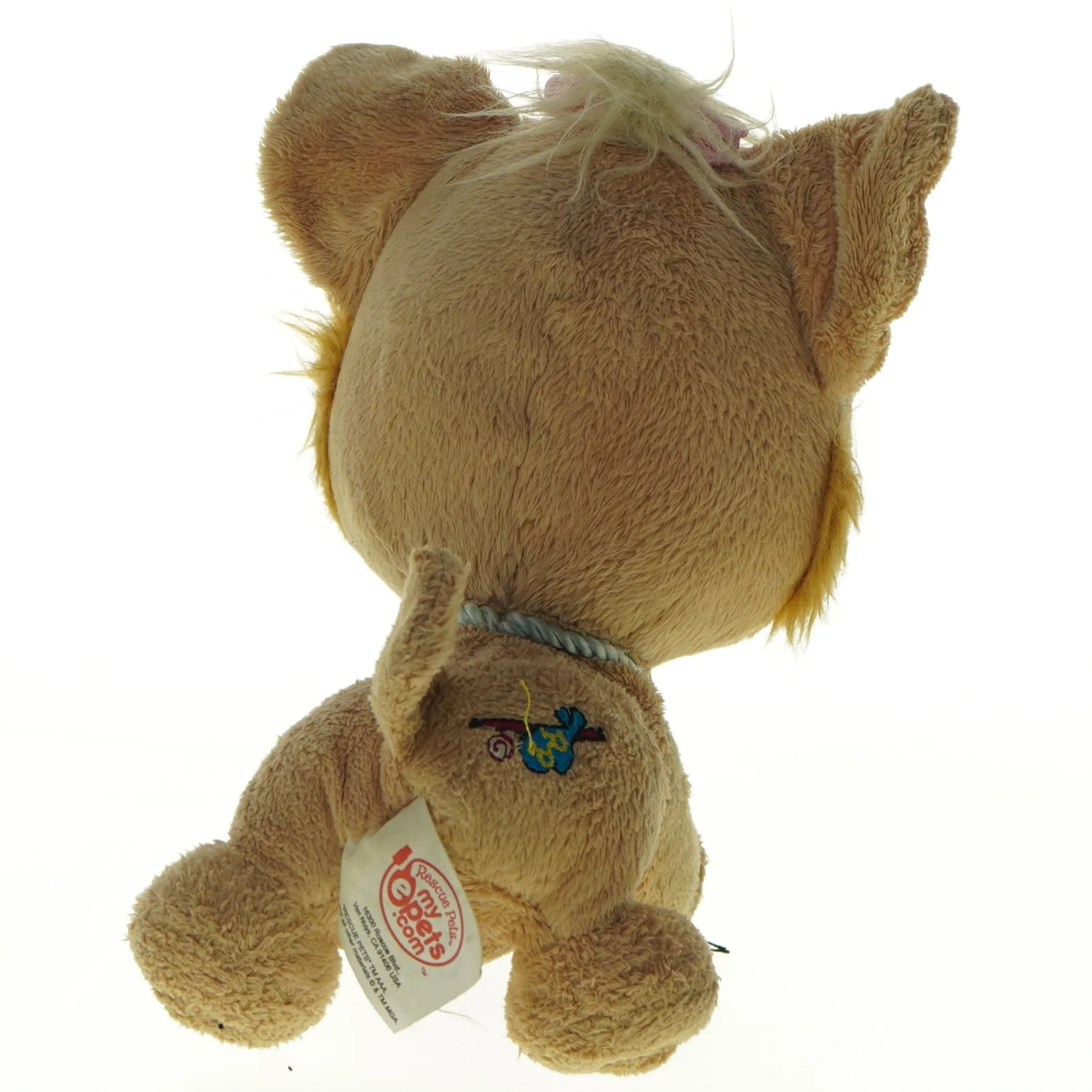 Tøjdyr hund med halsbånd (str. 16 cm)